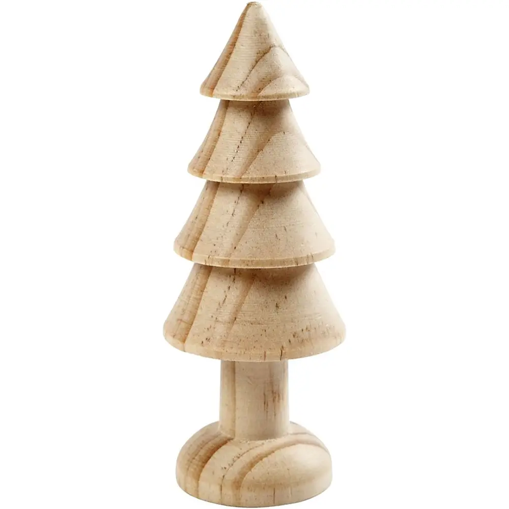 Abete di Legno 3D da Decorare – Altezza 10 cm - Soggetti in legno