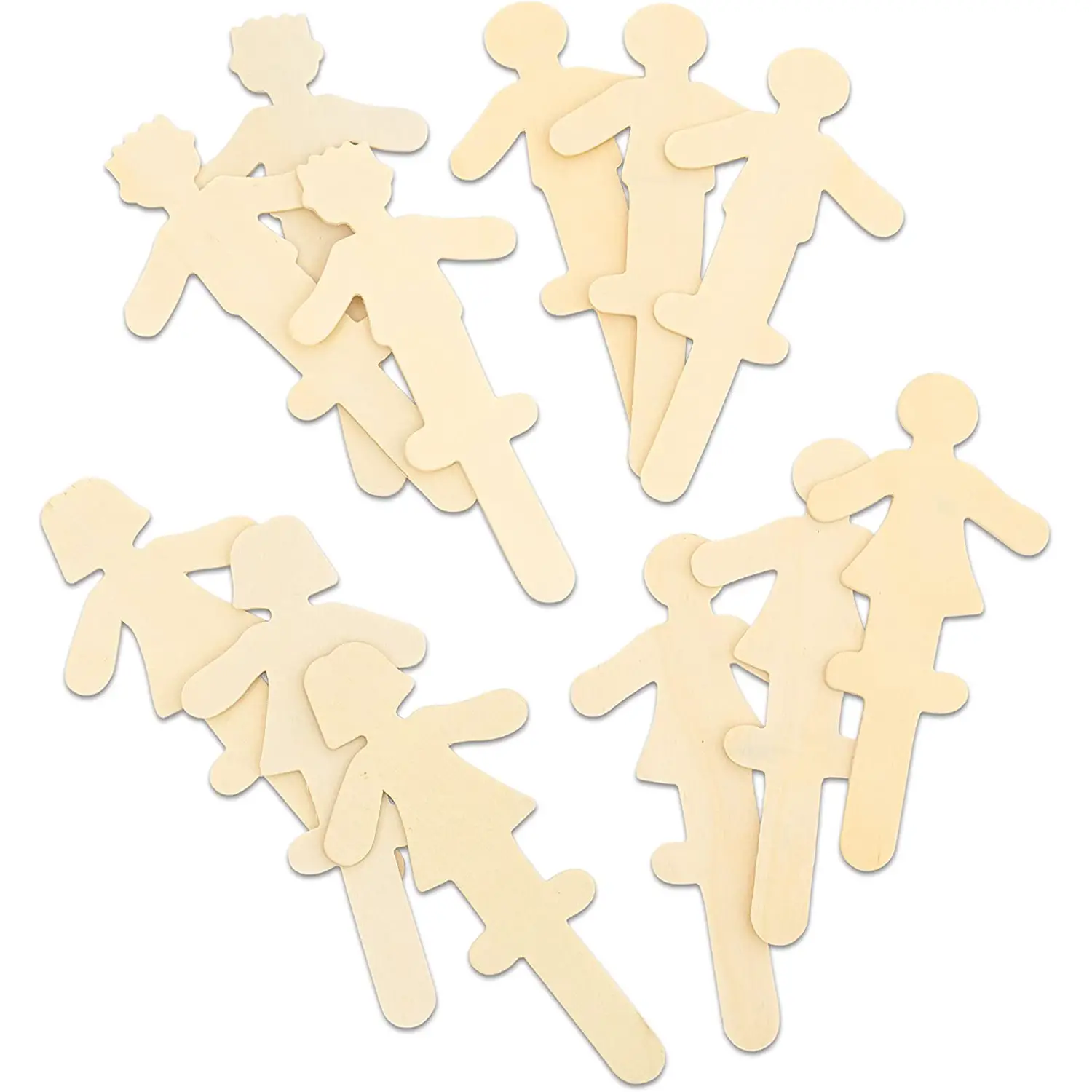 Stecche Personaggi Maxi 18 cm – 10 Pezzi - Soggetti in legno