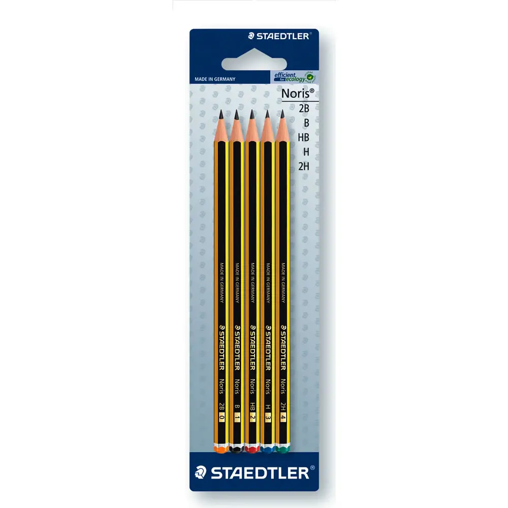 Matite Noris STAEDTLER – Set 5 Pezzi in 5 Gradazioni - Matite Temperini Gomme