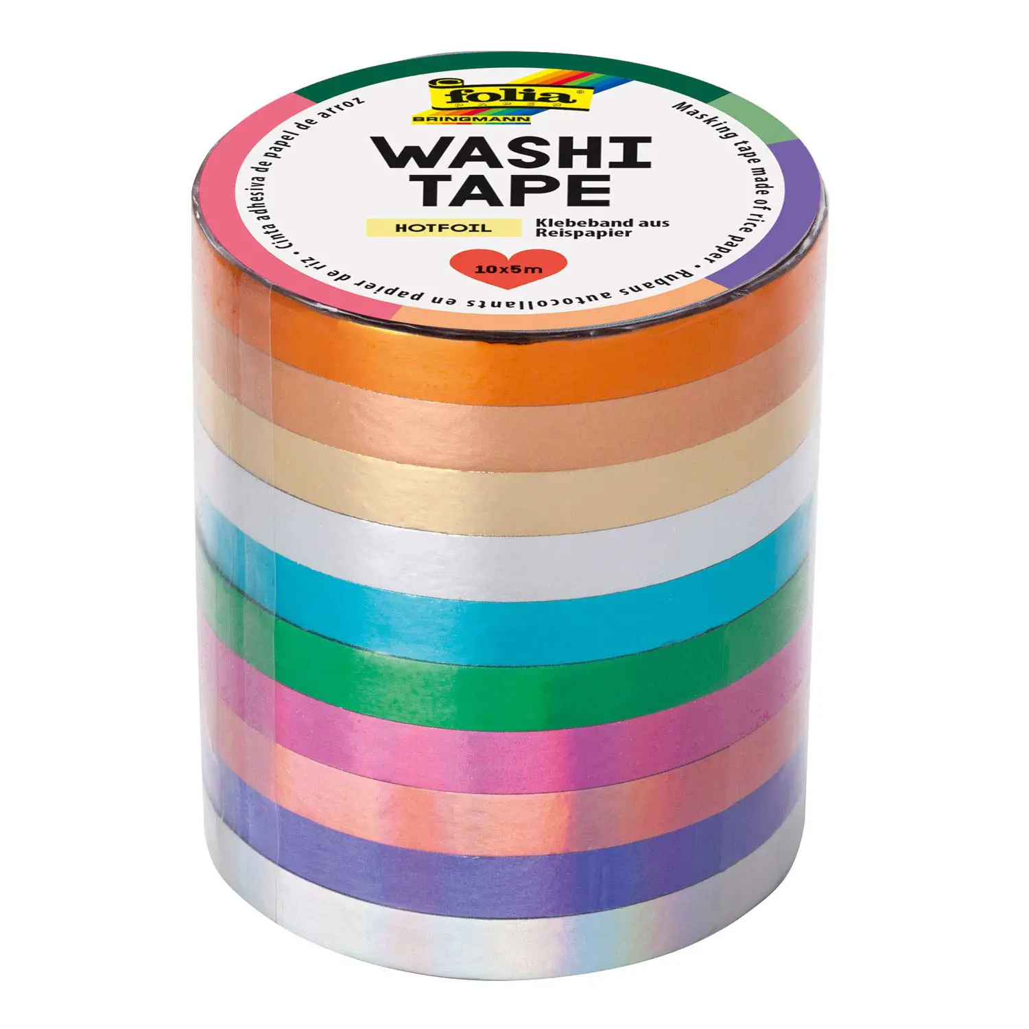 Nastro Carta Riso Adesiva 10 Rotoli 5mm x 5mt - Carta e cartoncino