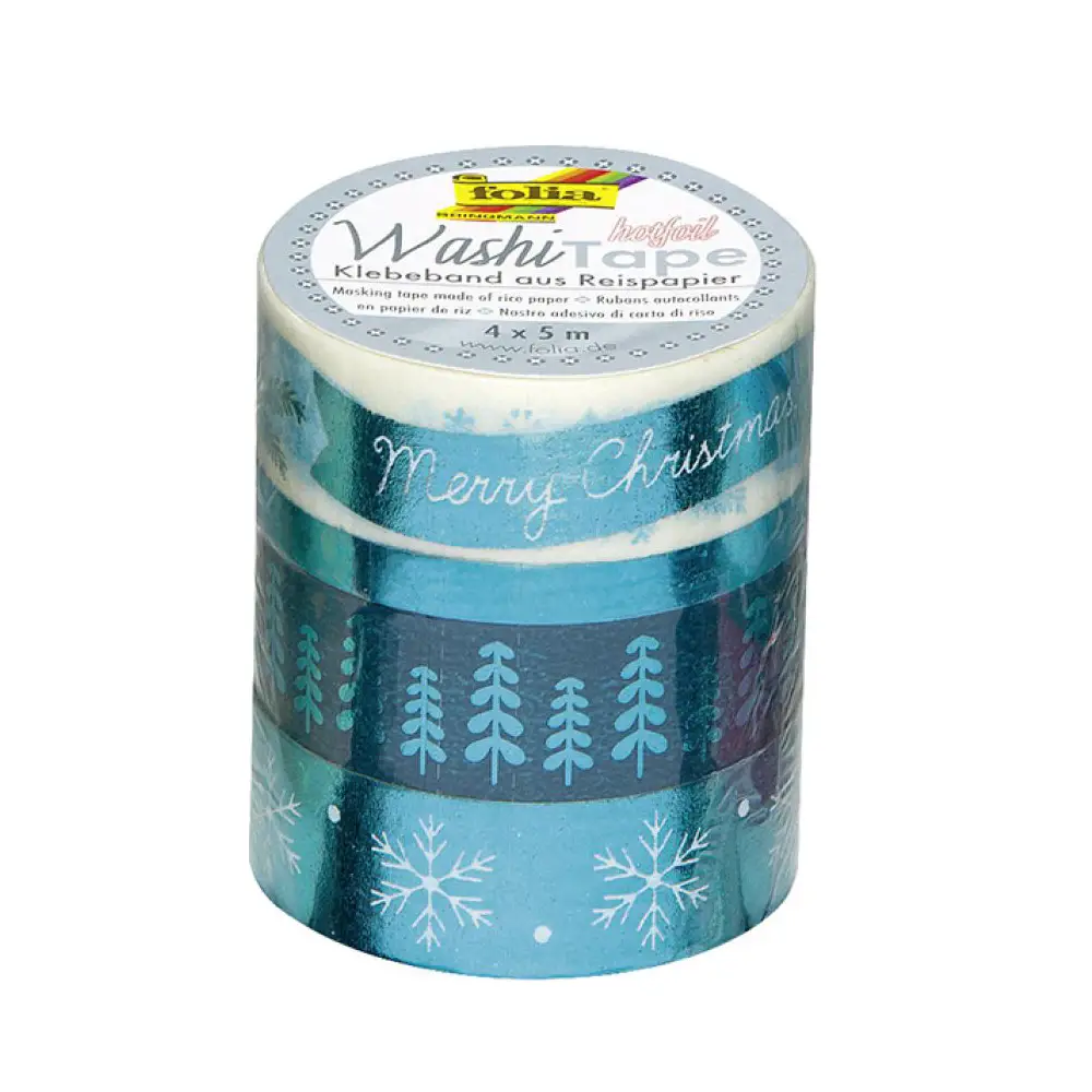 Nastro Decorativo Natale 4 Rotoli Assortiti - Carta e cartoncino