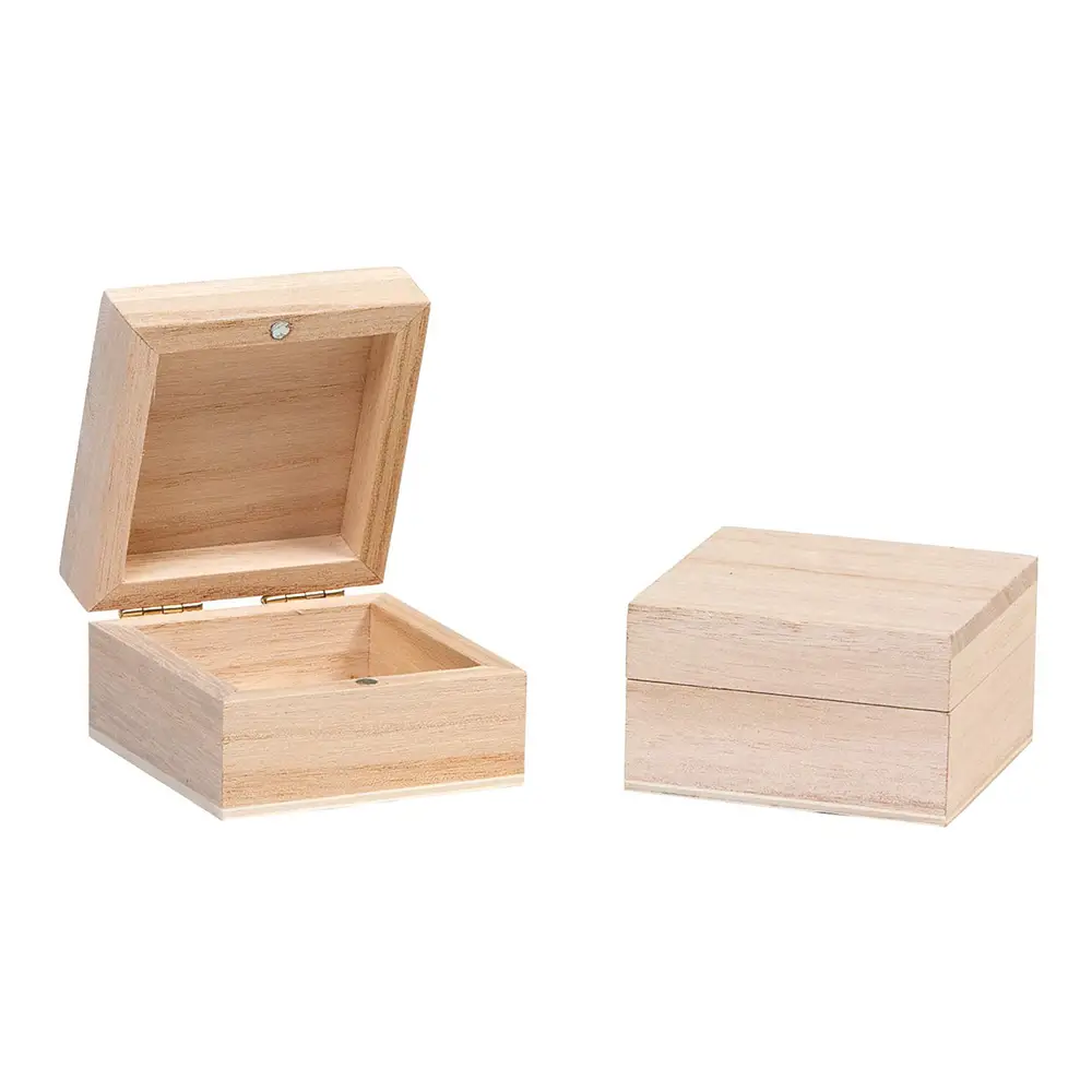 Scatolina in Legno con Chiusura Magnetica – 6x6x3,5 cm - Soggetti in legno