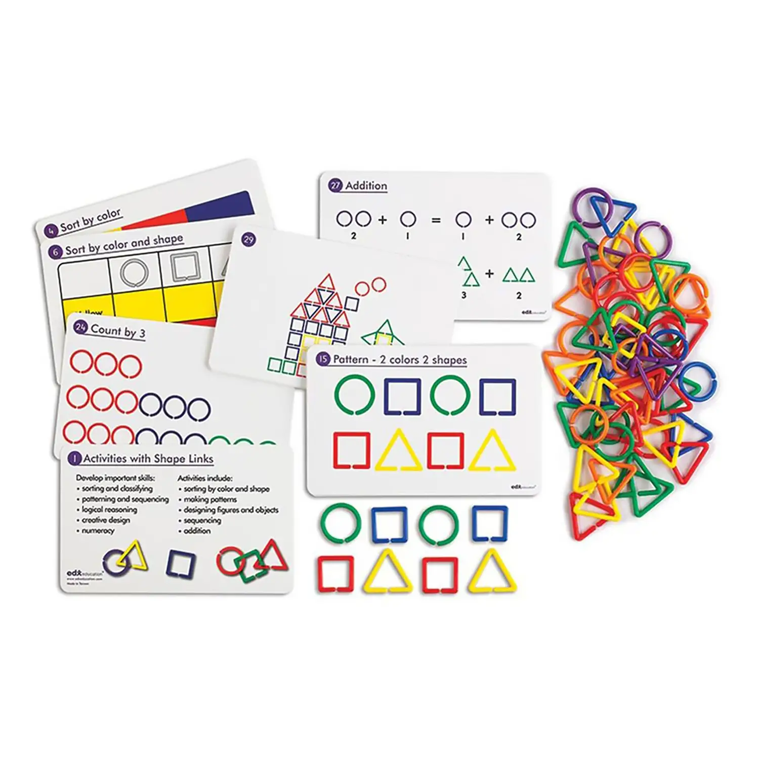 Catene Geometriche – 360 Pezzi con 20 Schede Attività - Memory e Domino