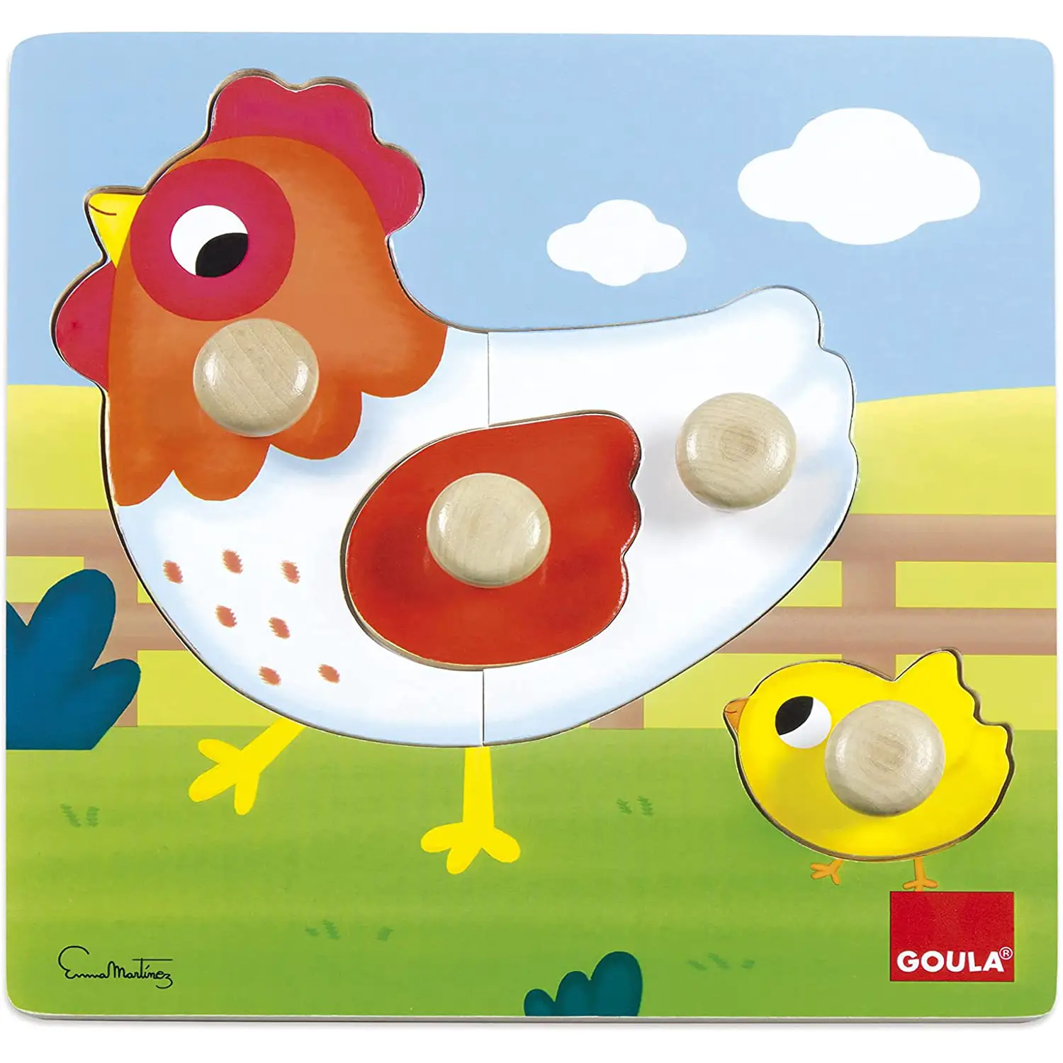 Puzzle con Pomello Gallina – 28x28 cm - Incastri e puzzle in legno
