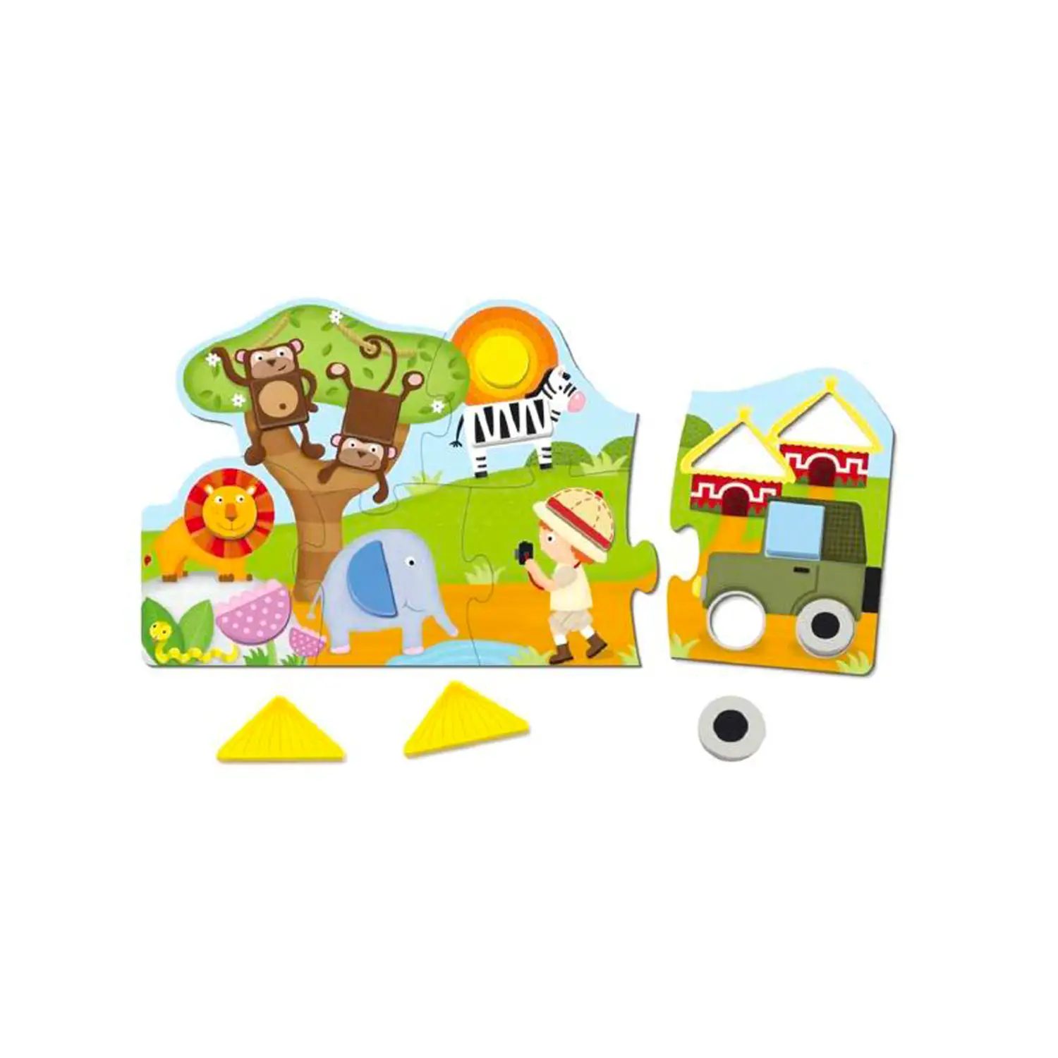 Maxi Puzzle Legno Forme in Safari - Incastri e puzzle in legno