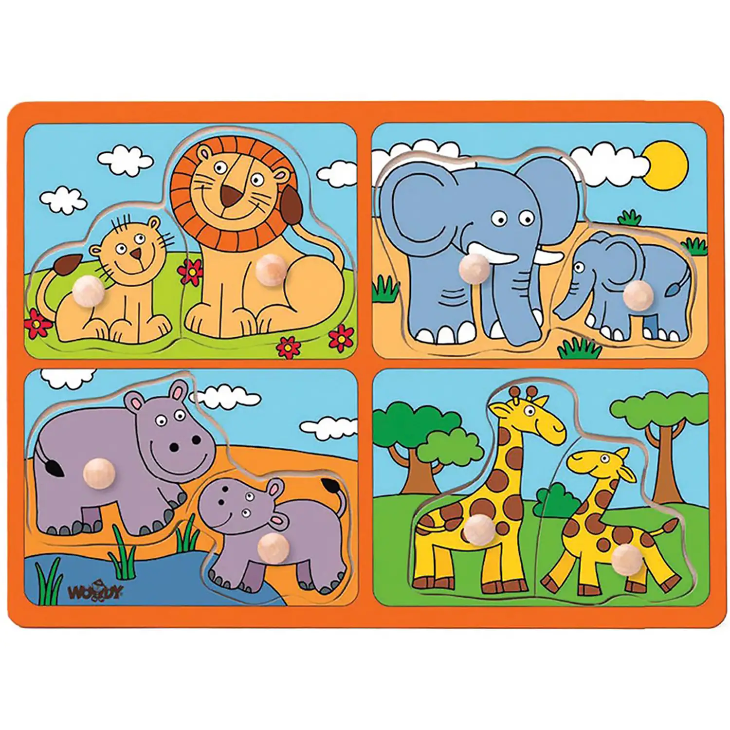 Primo Puzzle Mamme e Cuccioli Savana - Incastri e puzzle in legno