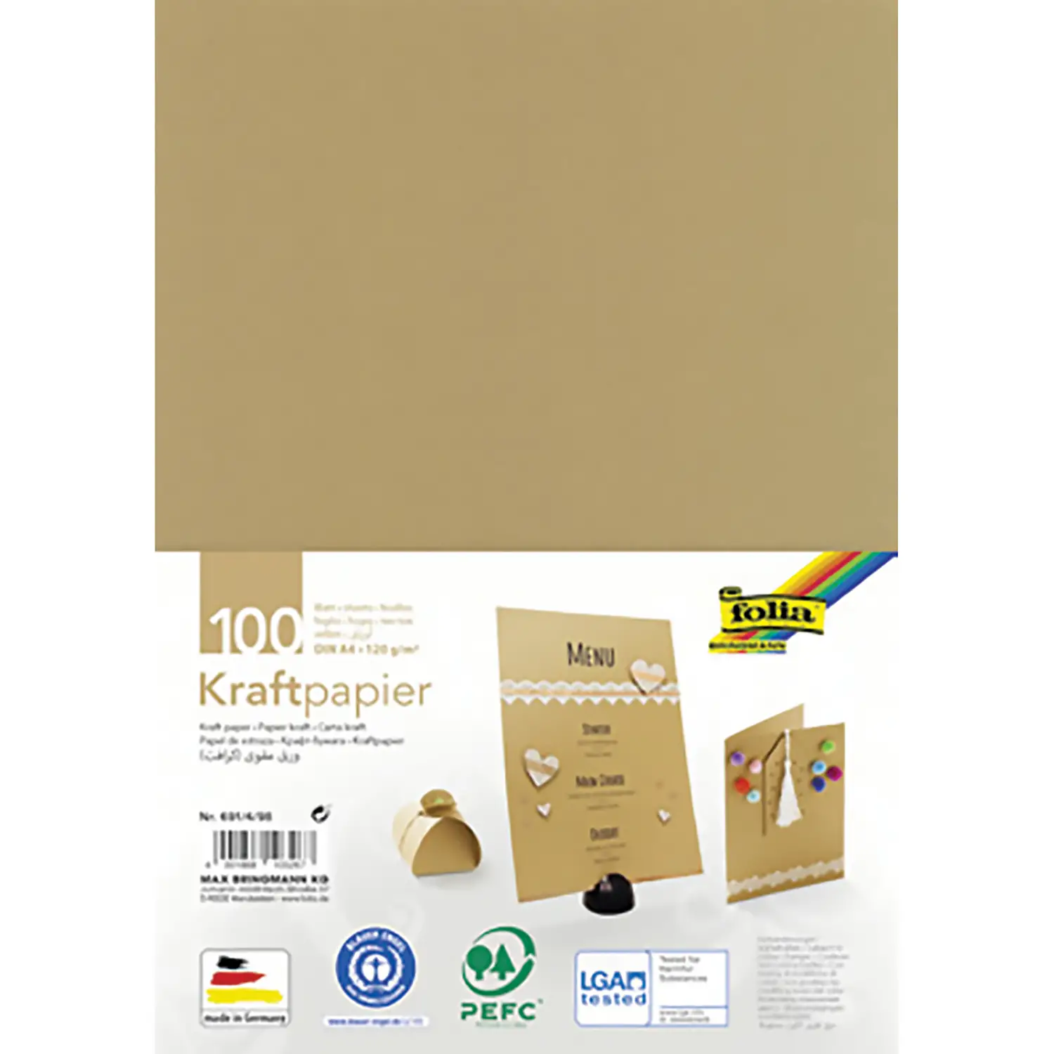 Carta Avana Kraft Riciclata 120 g/mq – Formato A4 – 100 Fogli - Carta e cartoncino
