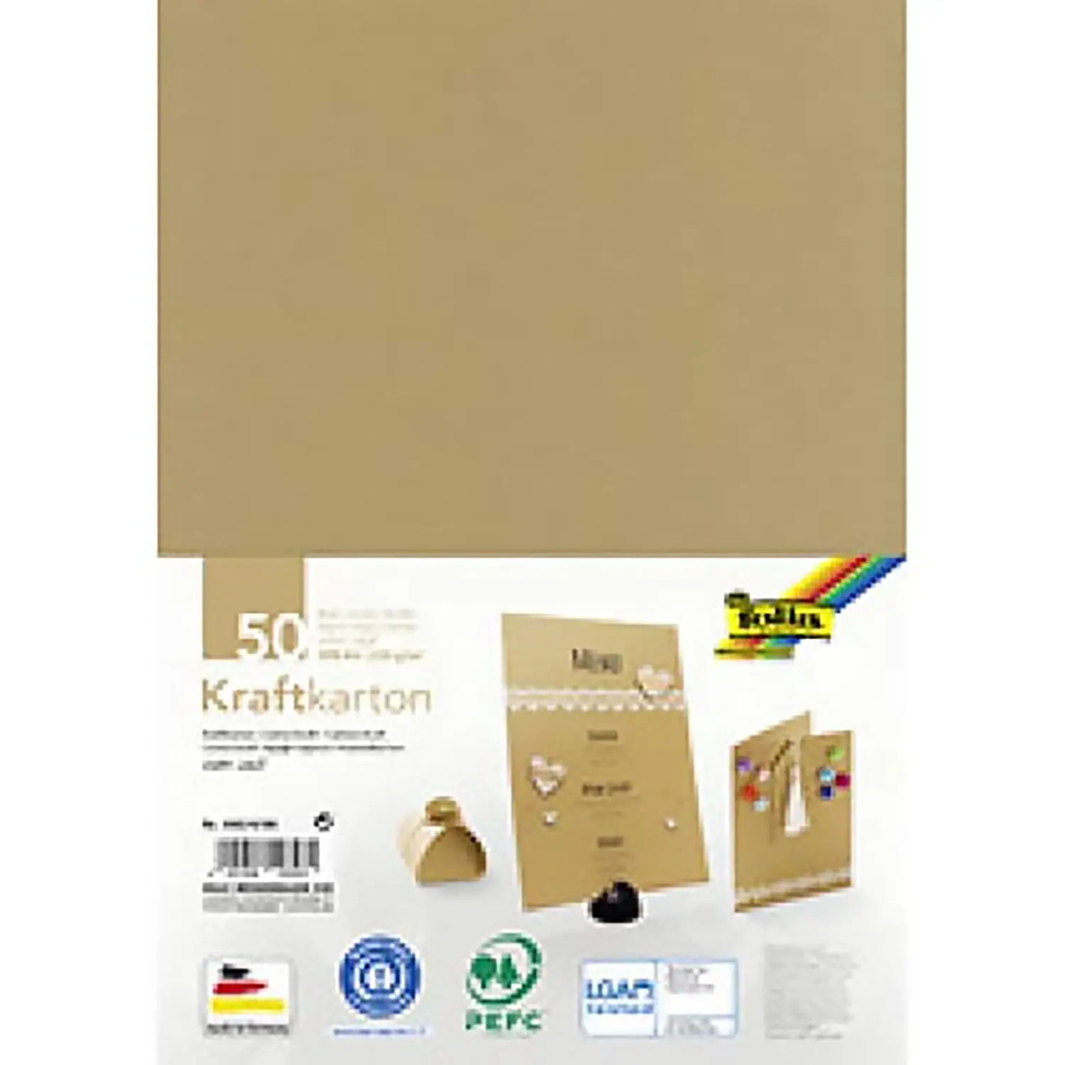 Carta Avana Kraft Riciclata A5 – 230 g/mq, 50 Fogli - Carta e cartoncino
