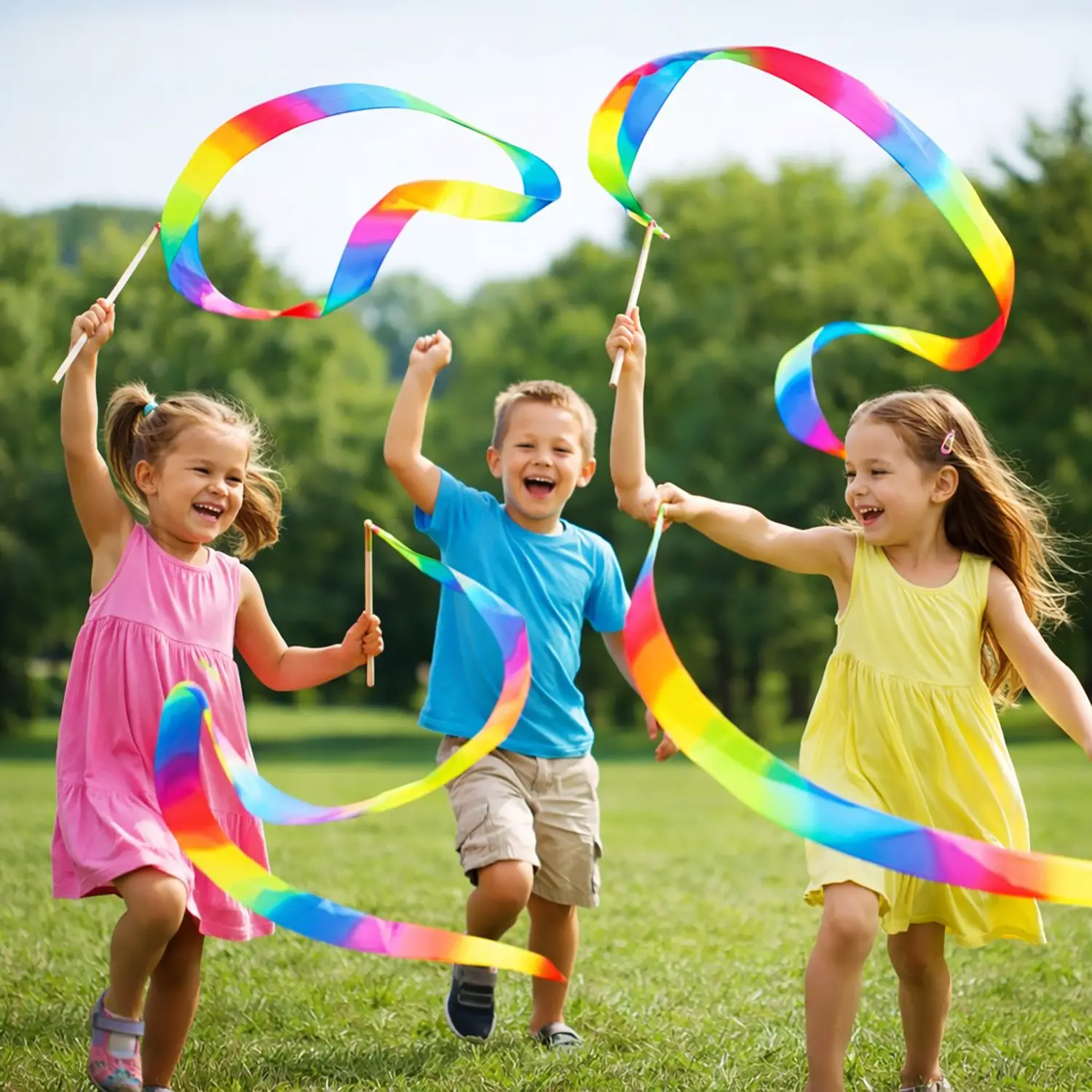 Nastri per Ritmica Arcobaleno 2mt 3Pezzi - Ritmica