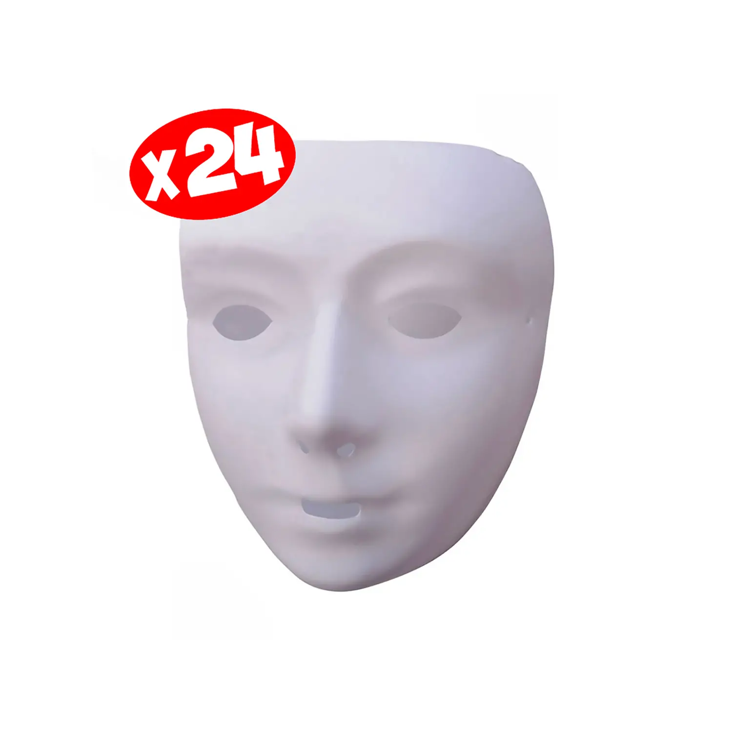 Maschera in Plastica da Decorare – Bianca con Elastico - Applicazioni e decori