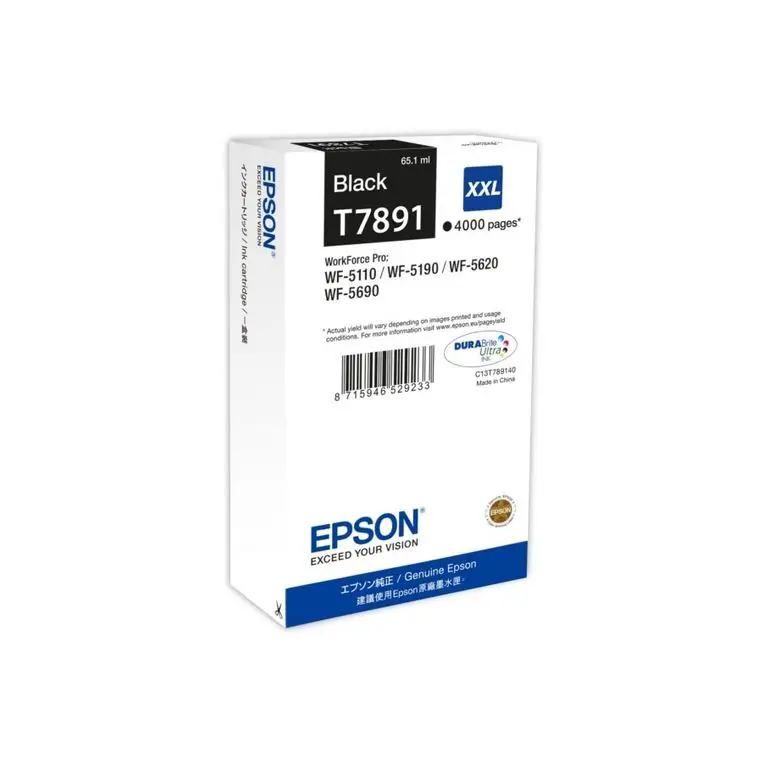 TANICA INCHIOSTRO A PIGMENTI NERO EPSON DURABRITE ULTRA SERIE T789 XXL - Consumabili