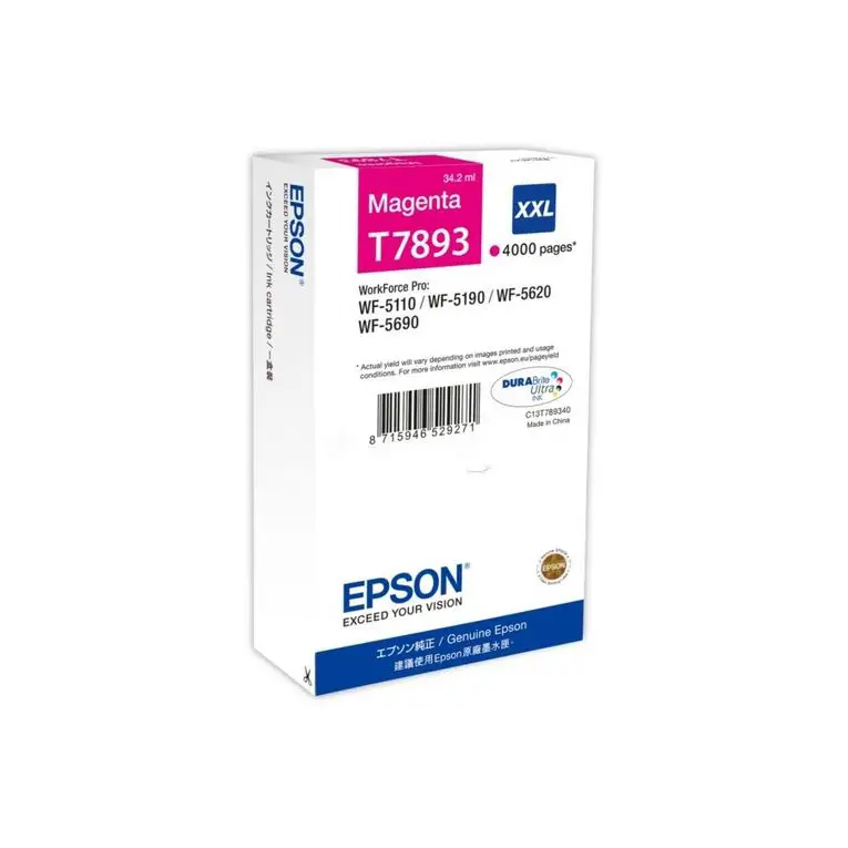 TANICA INCHIOSTRO A PIGMENTI MAGENTA EPSON DURABRITE ULTRA SERIE T789 XXL - Consumabili