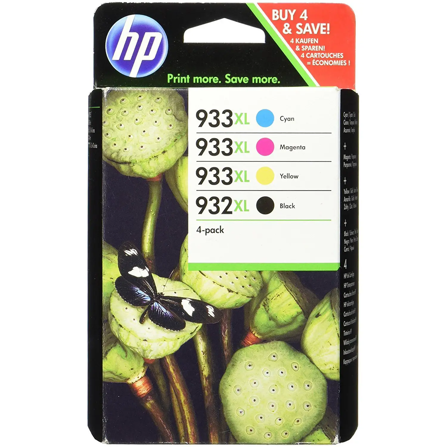 COMBO PACK 4 CARTUCCE INK OFFICEJET HP 932XL -NERO 933XL GIANO MAG GIALLO - Consumabili
