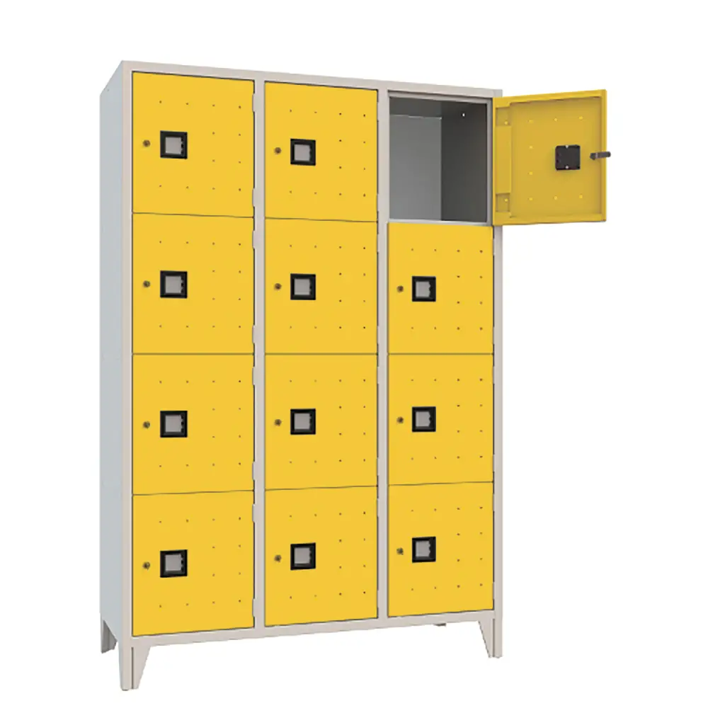 Armadio Casellario Quadro 12 Posti Ante Giallo - Conforme CAM - Arredo archivio