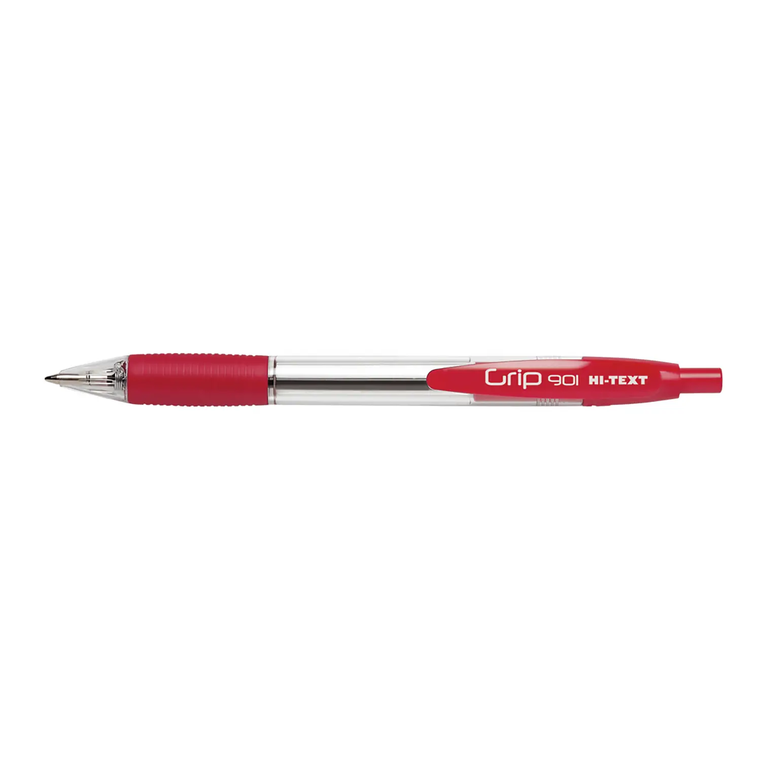 Penna a Scatto Hi-Text Grip – Confezione da 12 Pezzi – Rosso - penne pennarelli ufficio