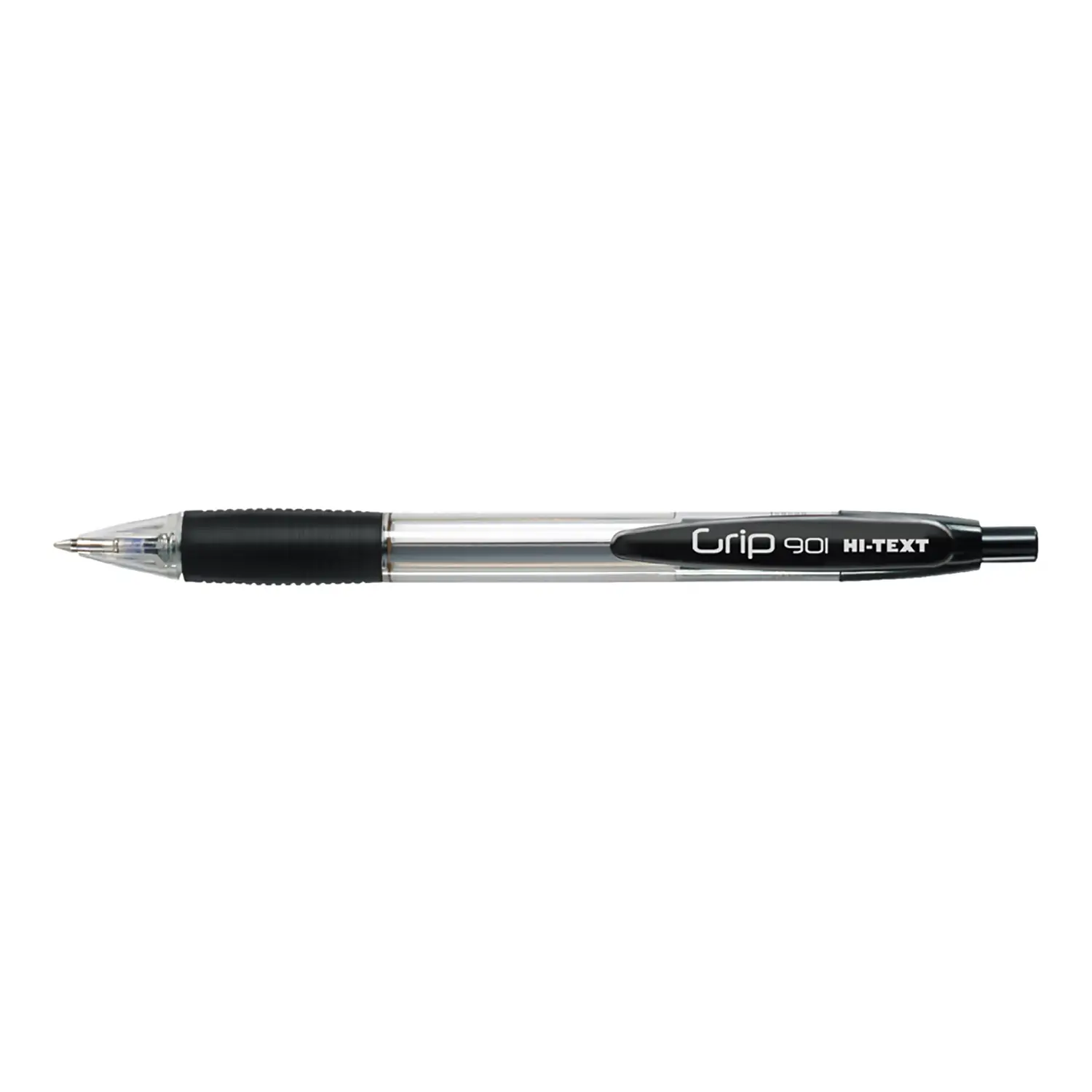 Penna a Scatto Hi-Text Grip 12 Pezzi Nero - penne pennarelli ufficio