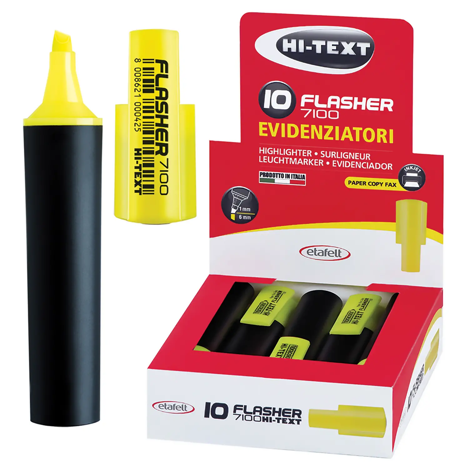 Evidenziatore Flasher – Confezione da 10 Pezzi Giallo - penne pennarelli ufficio