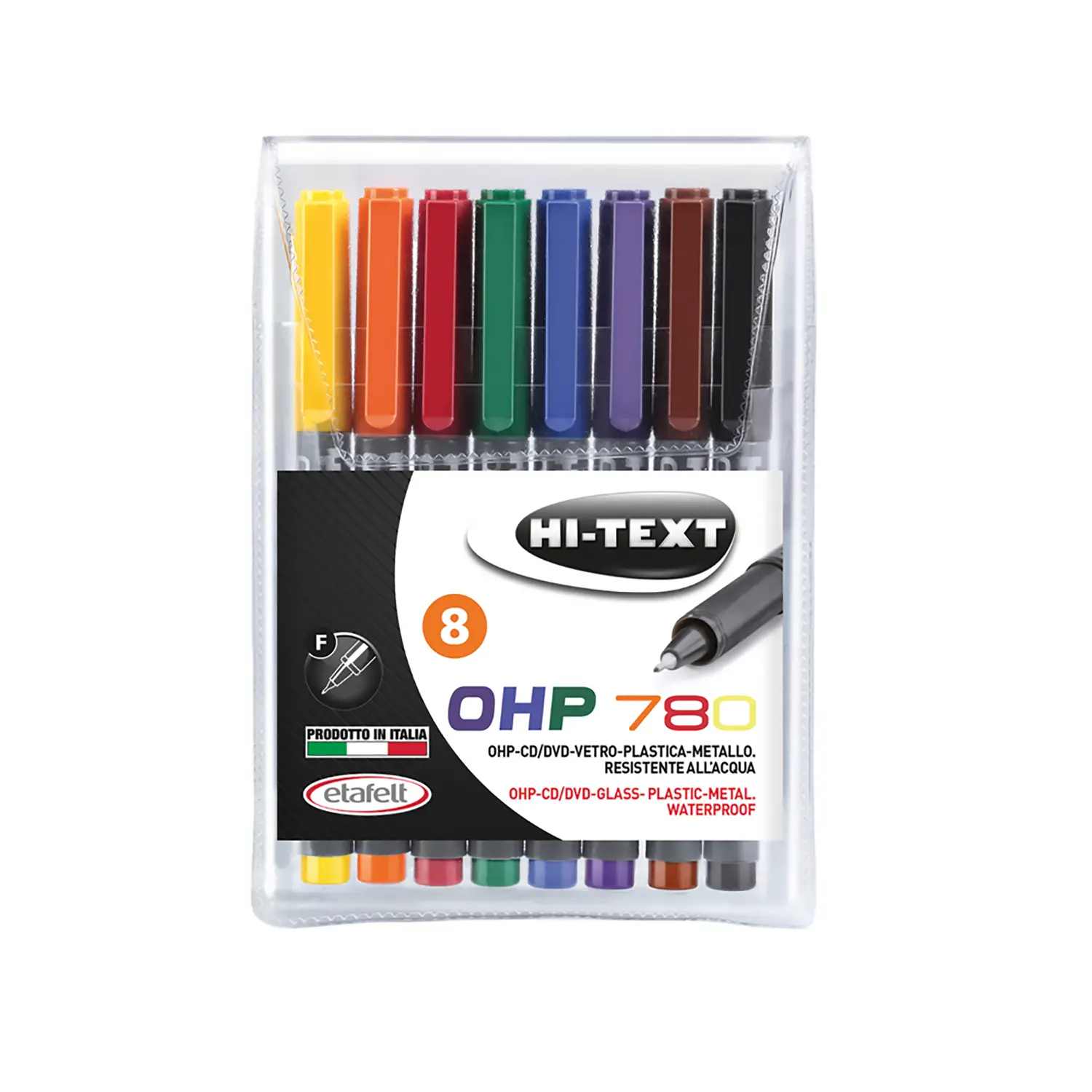 Marcatore Permanent OHP Punta Fine – Astuccio da 8 Colori - penne pennarelli ufficio