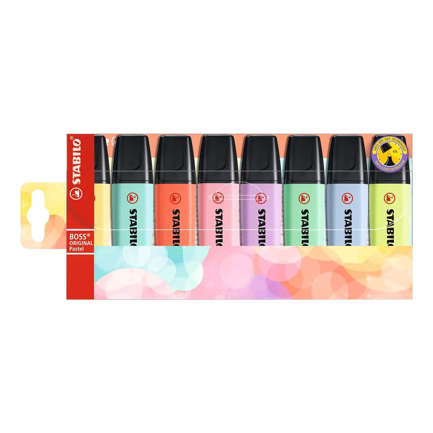 Evidenziatore Stabilo Boss 8 Colori Pastello - penne pennarelli ufficio
