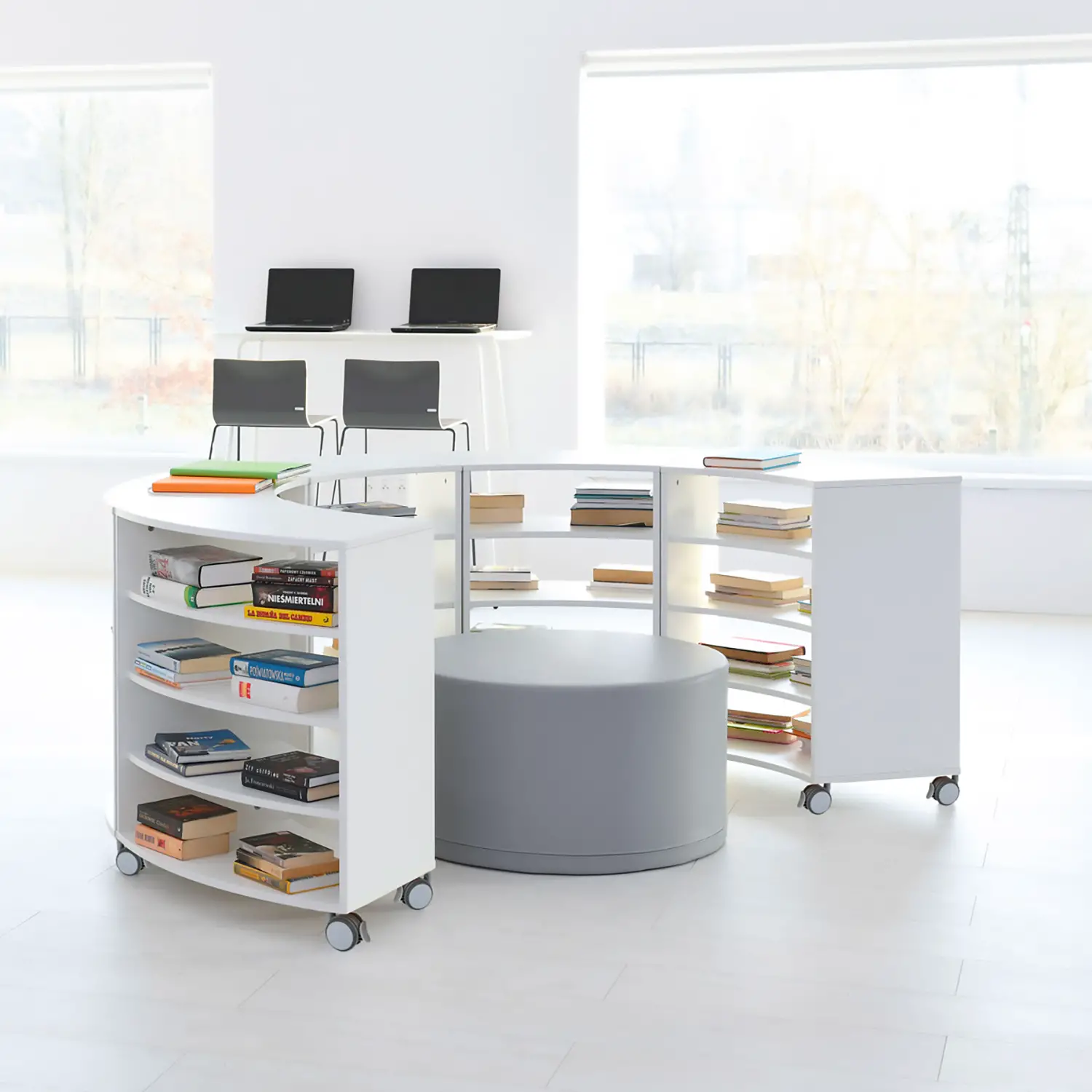 Mobile Quadro Curvo Alto su Ruote – Arredo Scolastico per Aule, Laboratori e Biblioteche - Arredo scuola dell'obbligo