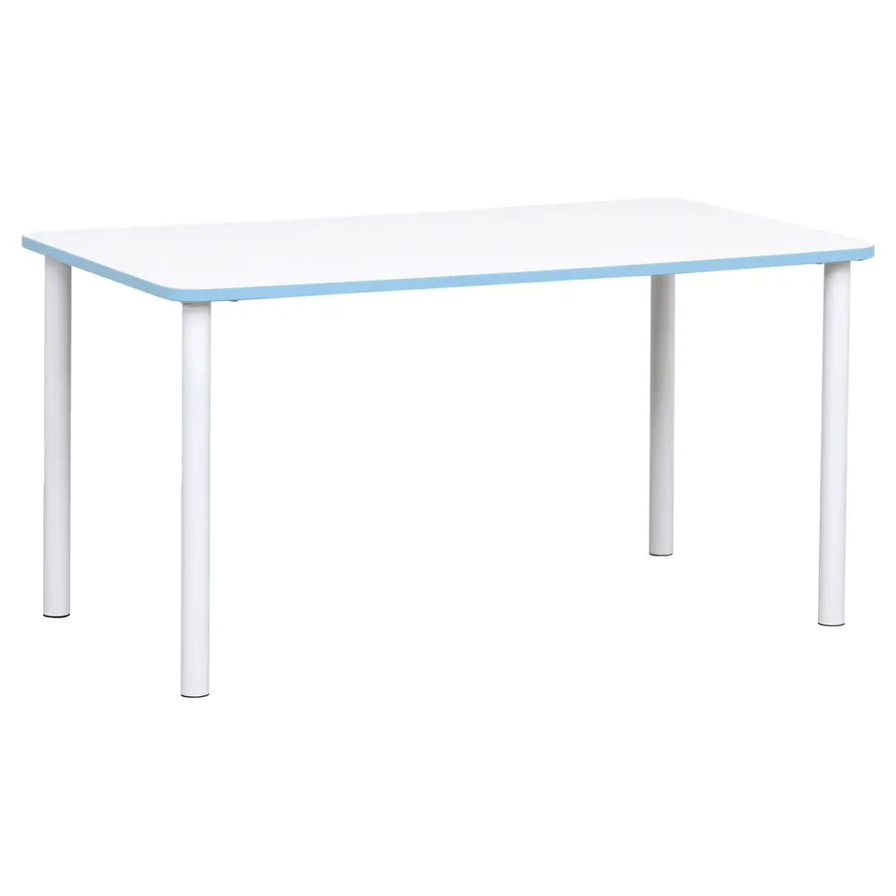 Tavolo Rettangolare con Bordo Celeste H 40-58 Per Ambienti Scolastici - Arredo Nido e Infanzia