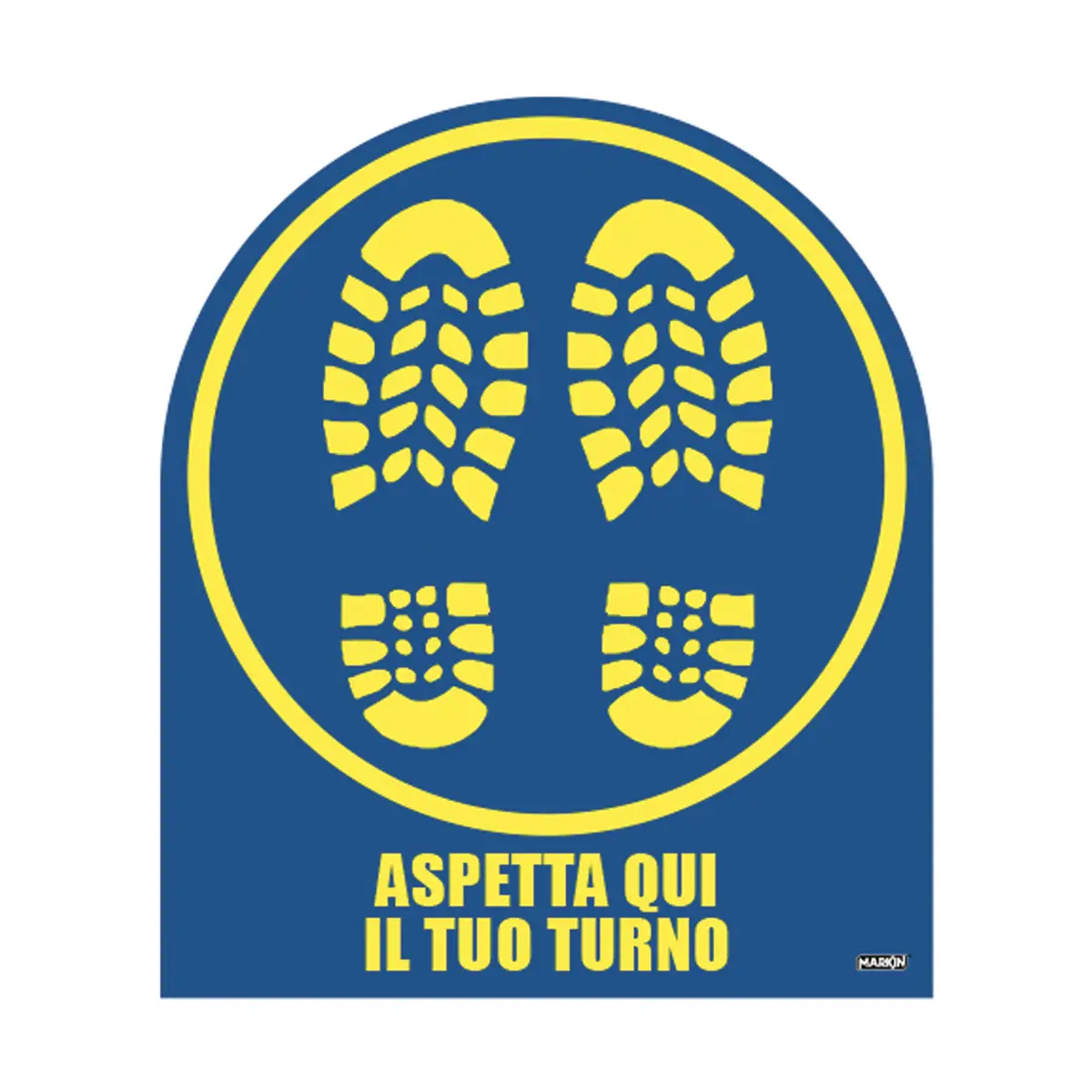 Adesivo Antiscivolo Aspetta Qui il Tuo Turno 2 Pezzi - Igiene e Pulizia