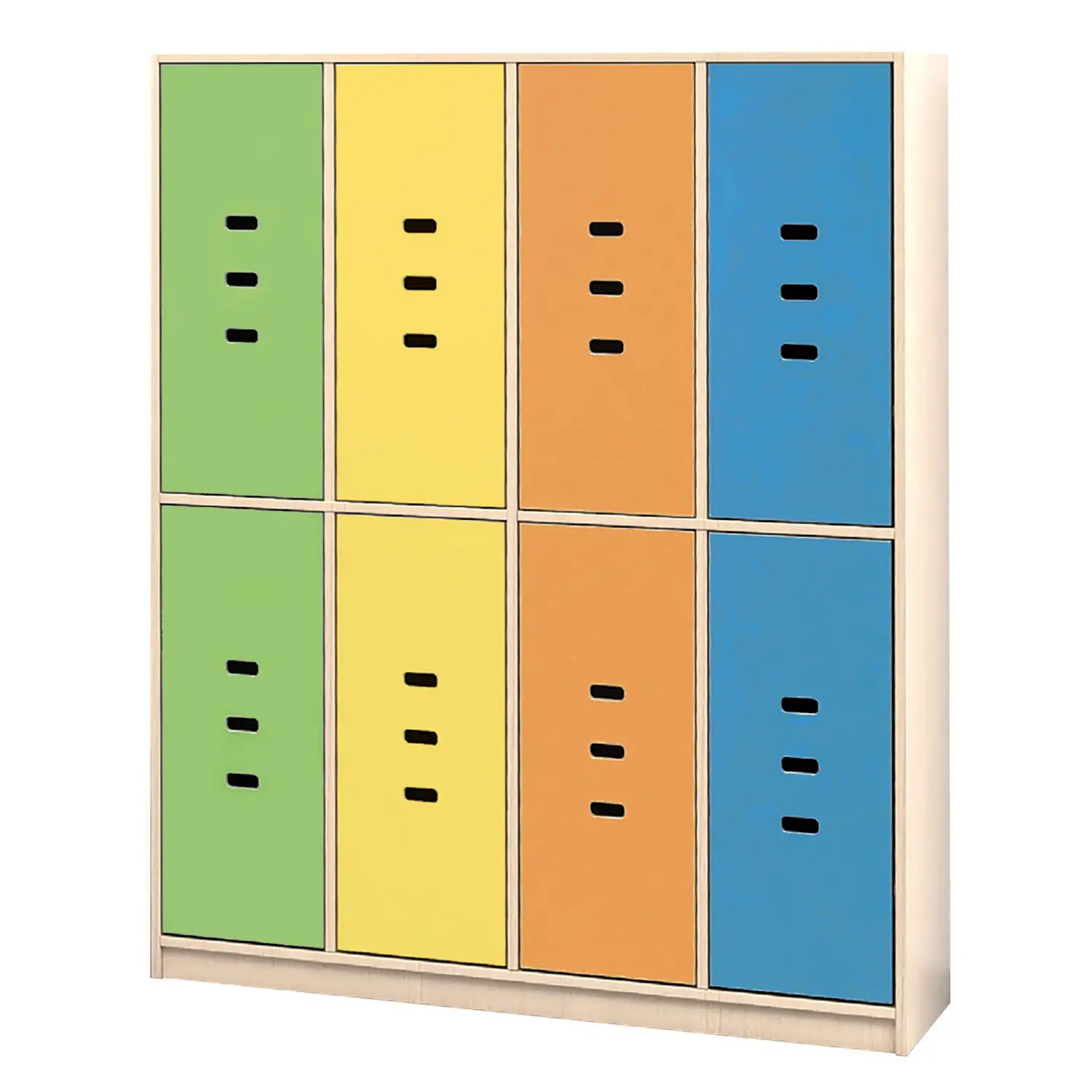 Spogliatoio Arcobaleno 8 Posti Colori Vivaci Per La Scuola Dell'infanzia - Arredo Nido e Infanzia