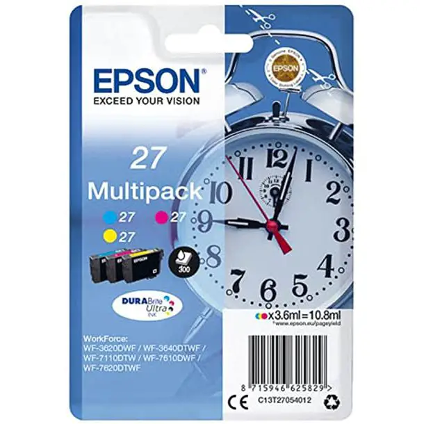EPSON MULTIPACK C/M/Y DURABRITE ULTRA SERIE 27/SVEGLIA - Consumabili
