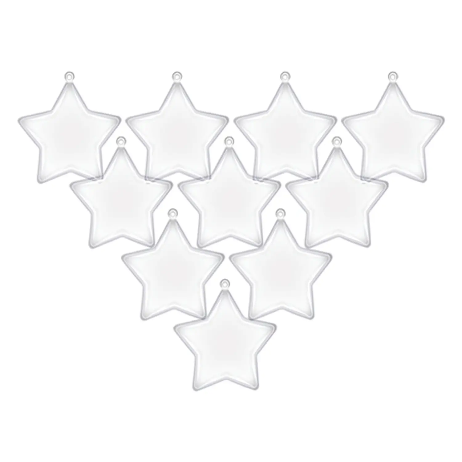 Stelle Trasparenti Riempibili – Set 10 Pezzi - Cellulosa Plastica Polistirolo