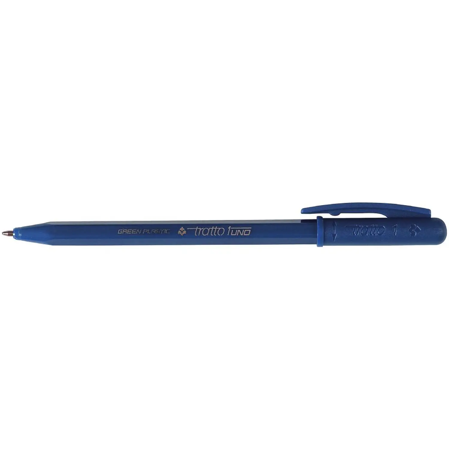 Penna Tratto 1 Green Plastic Blu - penne pennarelli ufficio