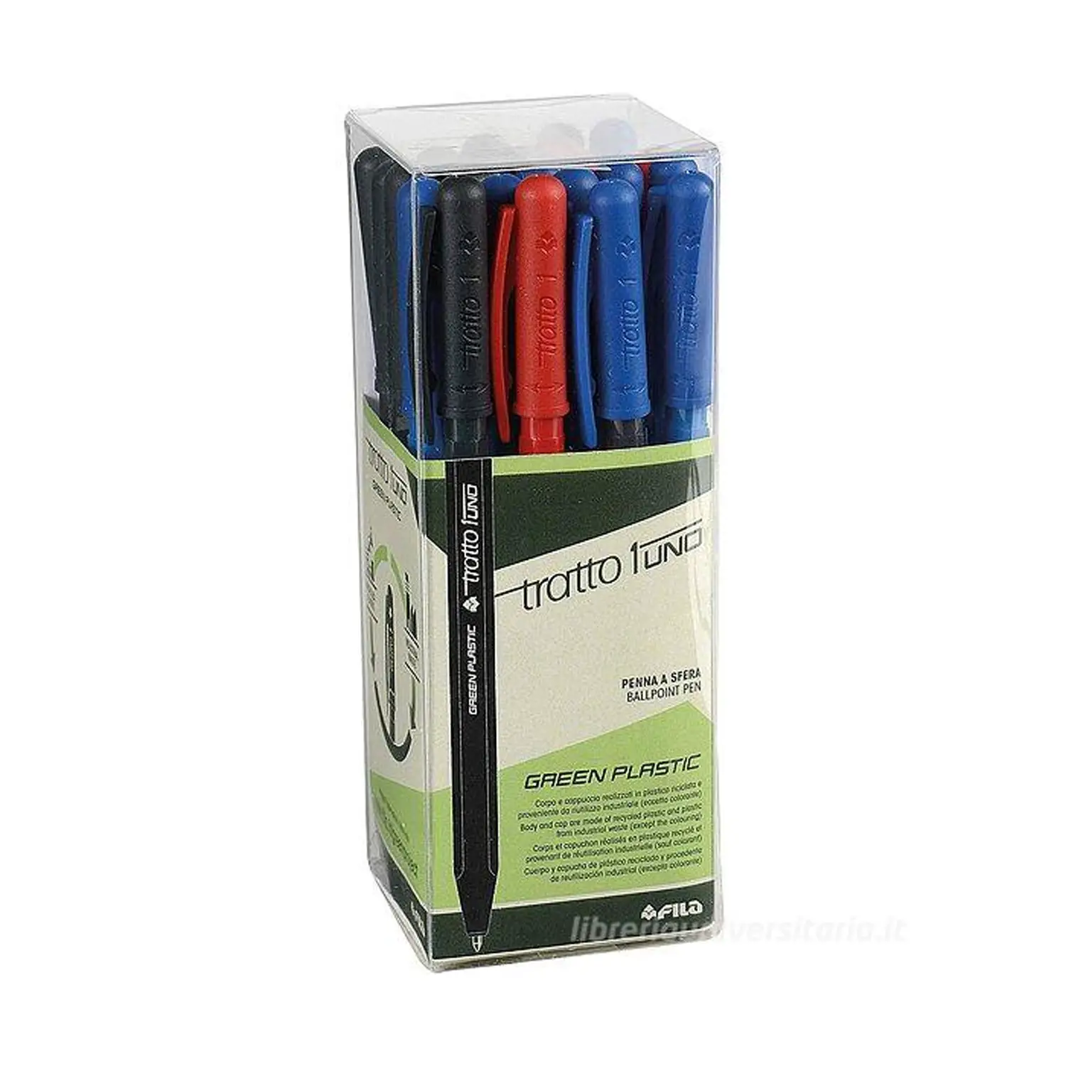 Penna Tratto 1 Green Plastica 24 Pezzi Assortiti - penne pennarelli ufficio