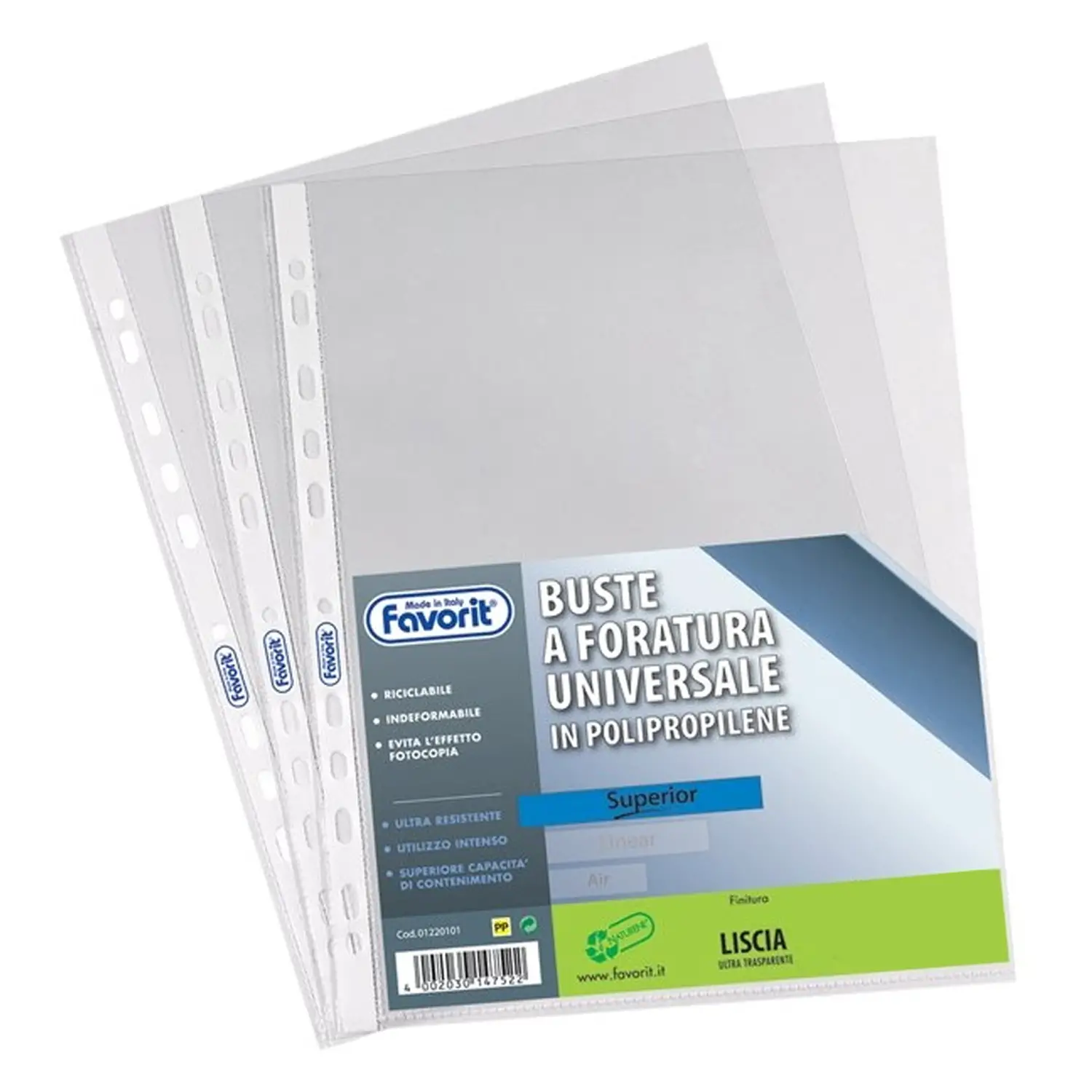 Buste con Perforazione Superior Lisce 22x30 cm – 50 Pezzi - Archiviazione
