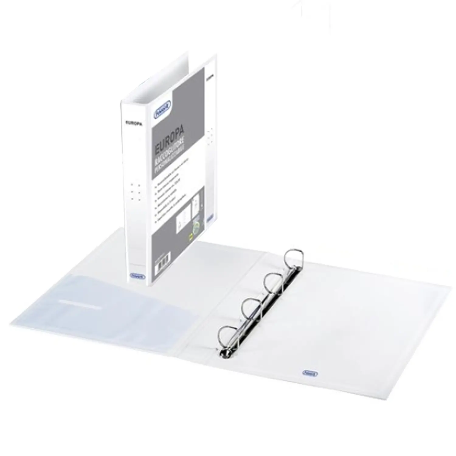 Raccoglitore ad anelli Personalizzabile a 4 Anelli 22x30 Dorso 50 Bianco - Archiviazione