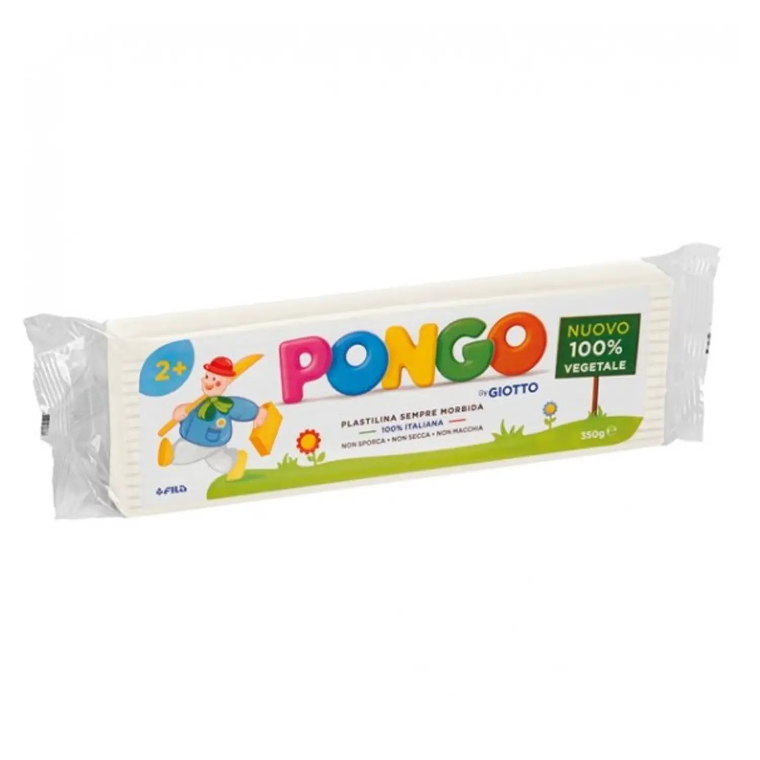 Plastilina Pongo By Giotto – Panetto 350 g Bianco | 100% Vegetale e Sicura - Paste per modellare