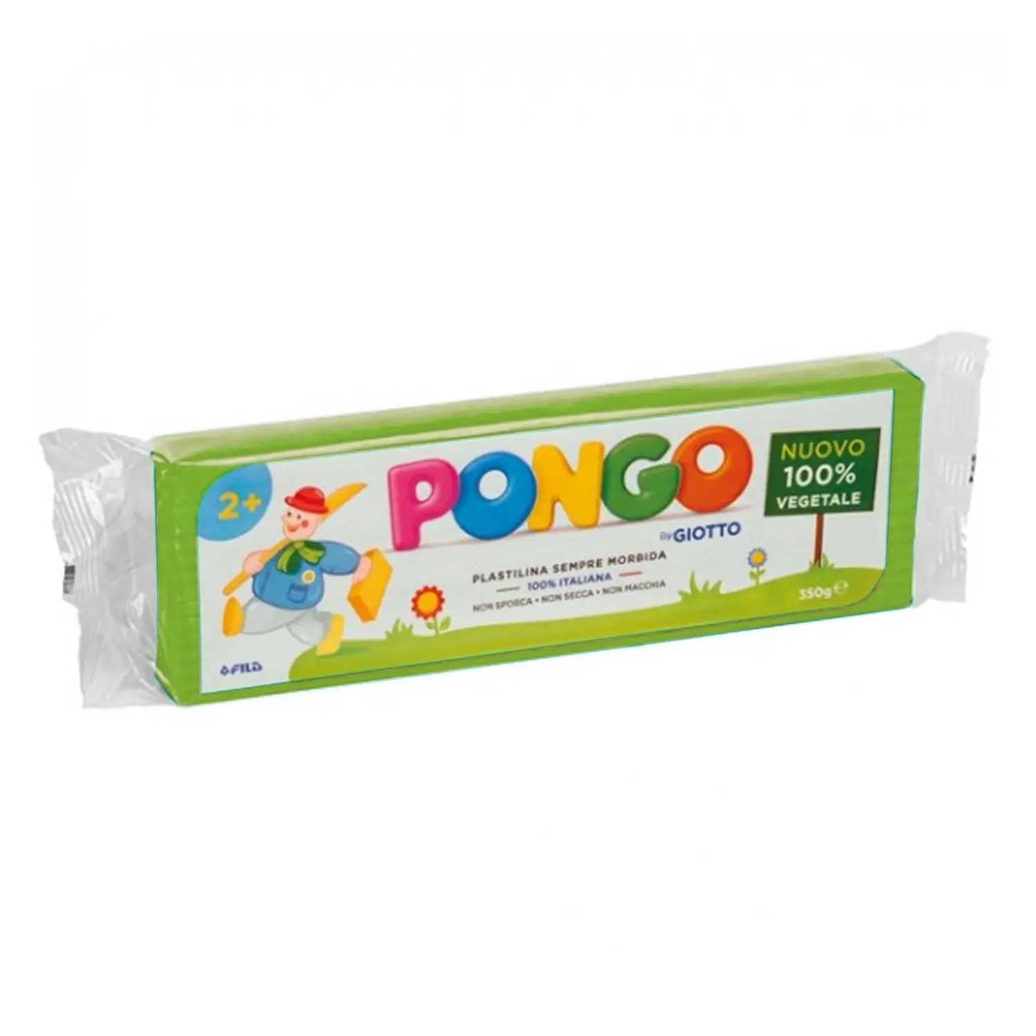 Plastilina Pongo By Giotto – Panetto 350 g Verde Chiaro | 100% Vegetale e Sicura - Paste per modellare