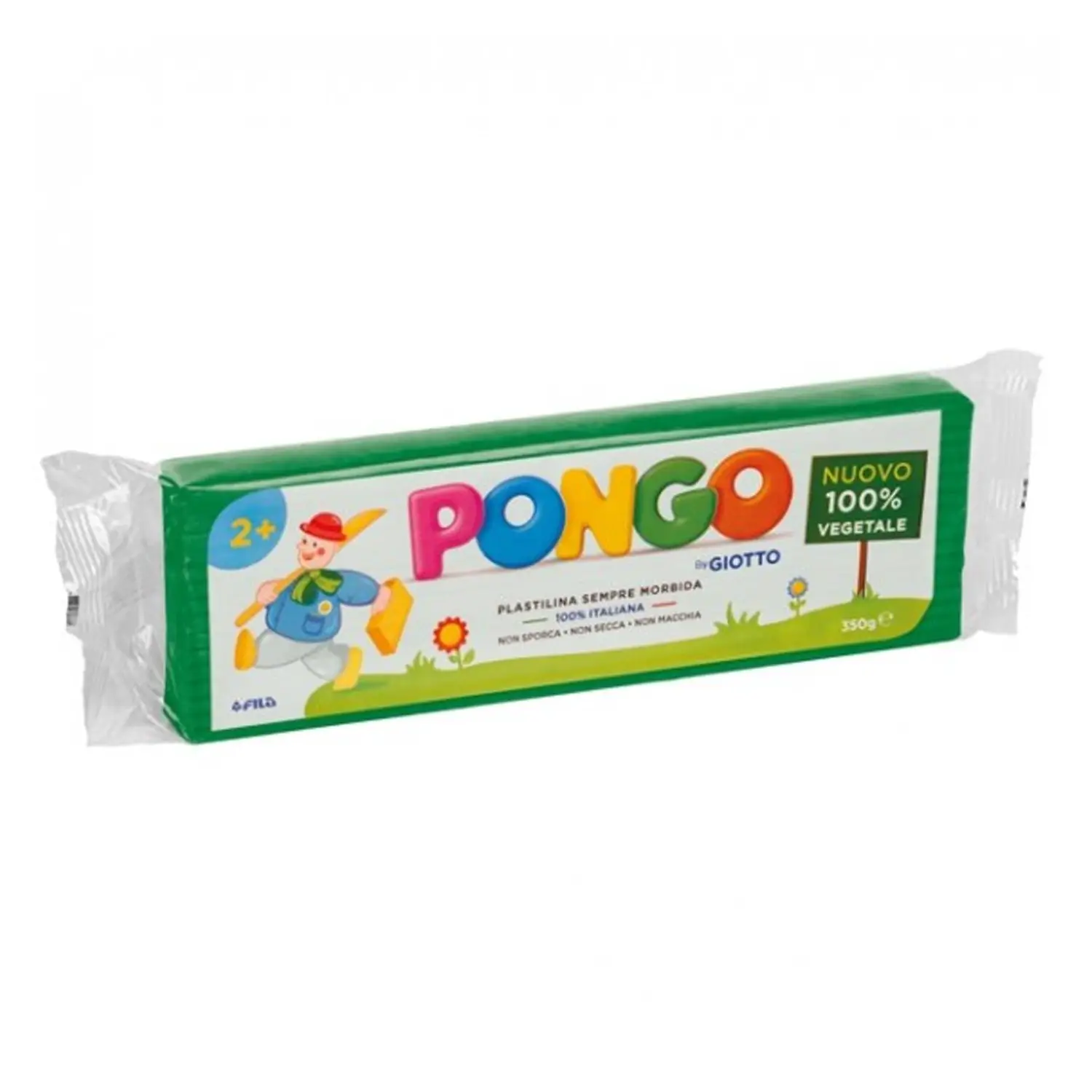 Plastilina Pongo By Giotto – Panetto 350 g Verde | 100% Vegetale e Sicura - Paste per modellare