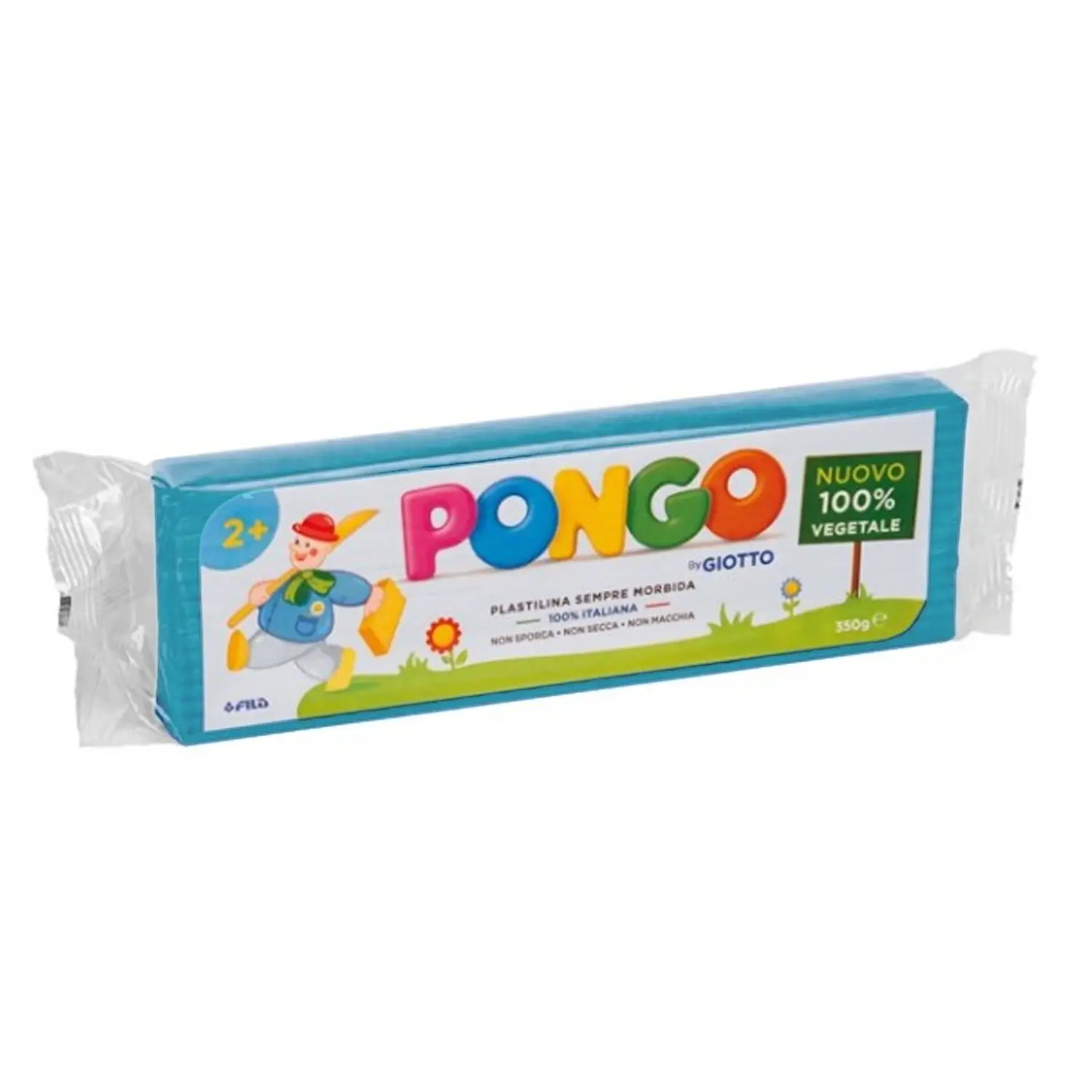 Plastilina Pongo By Giotto – Panetto 350 g Cyan | 100% Vegetale e Sicura - Paste per modellare