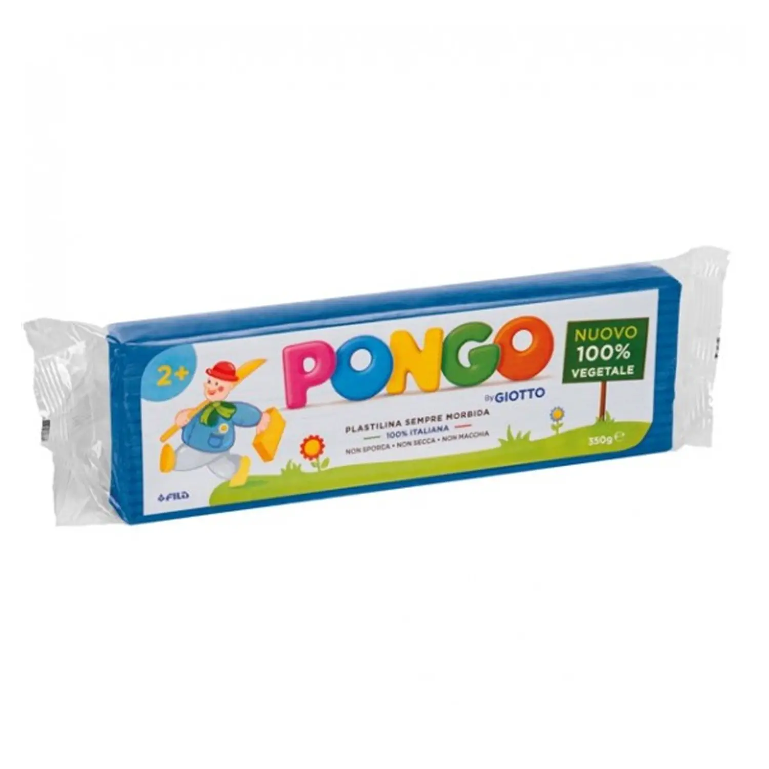 Plastilina Pongo By Giotto – Panetto 350 g Azzurro | 100% Vegetale e Sicura - Paste per modellare