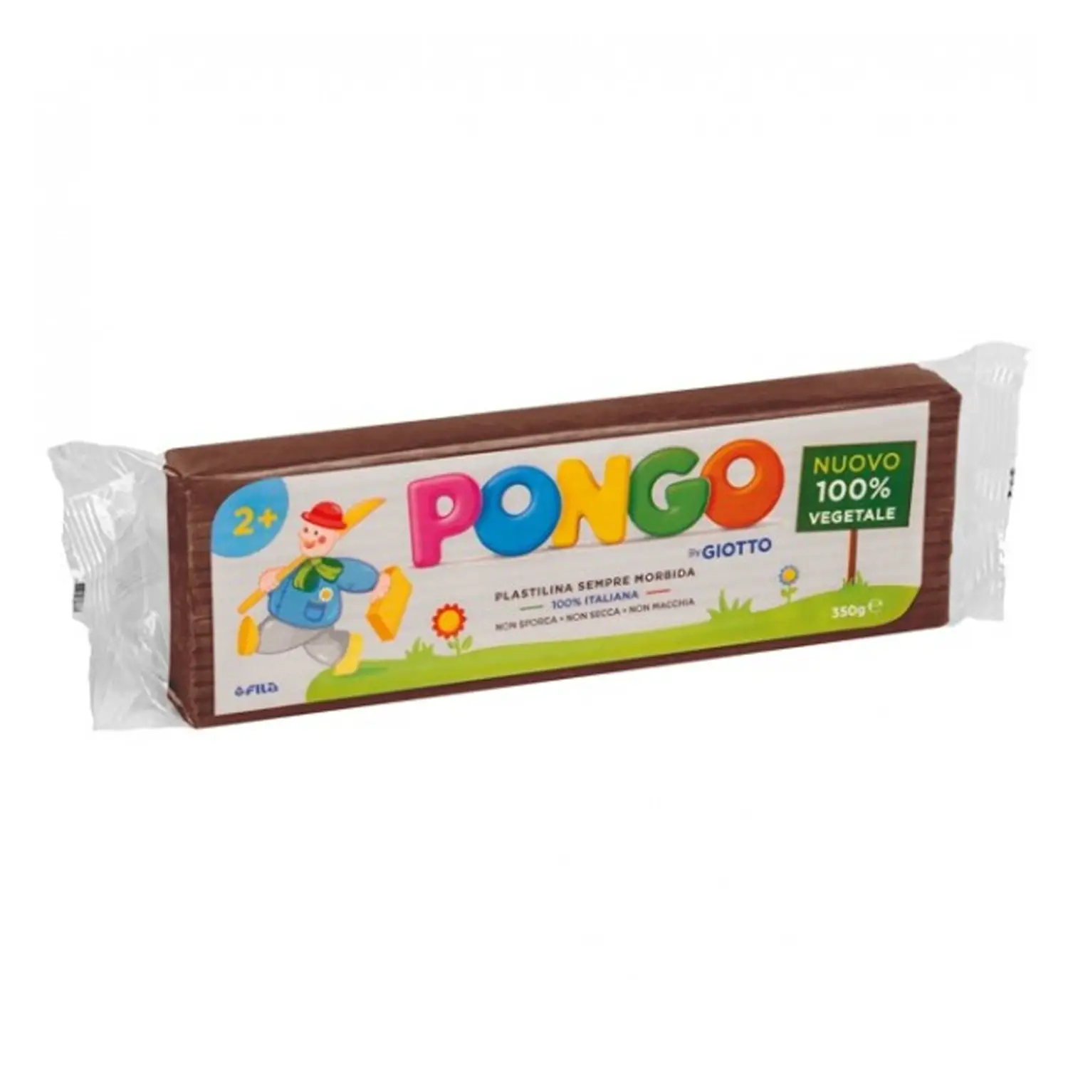 Plastilina Pongo By Giotto – Panetto 350 g Marrone | 100% Vegetale e Sicura - Paste per modellare