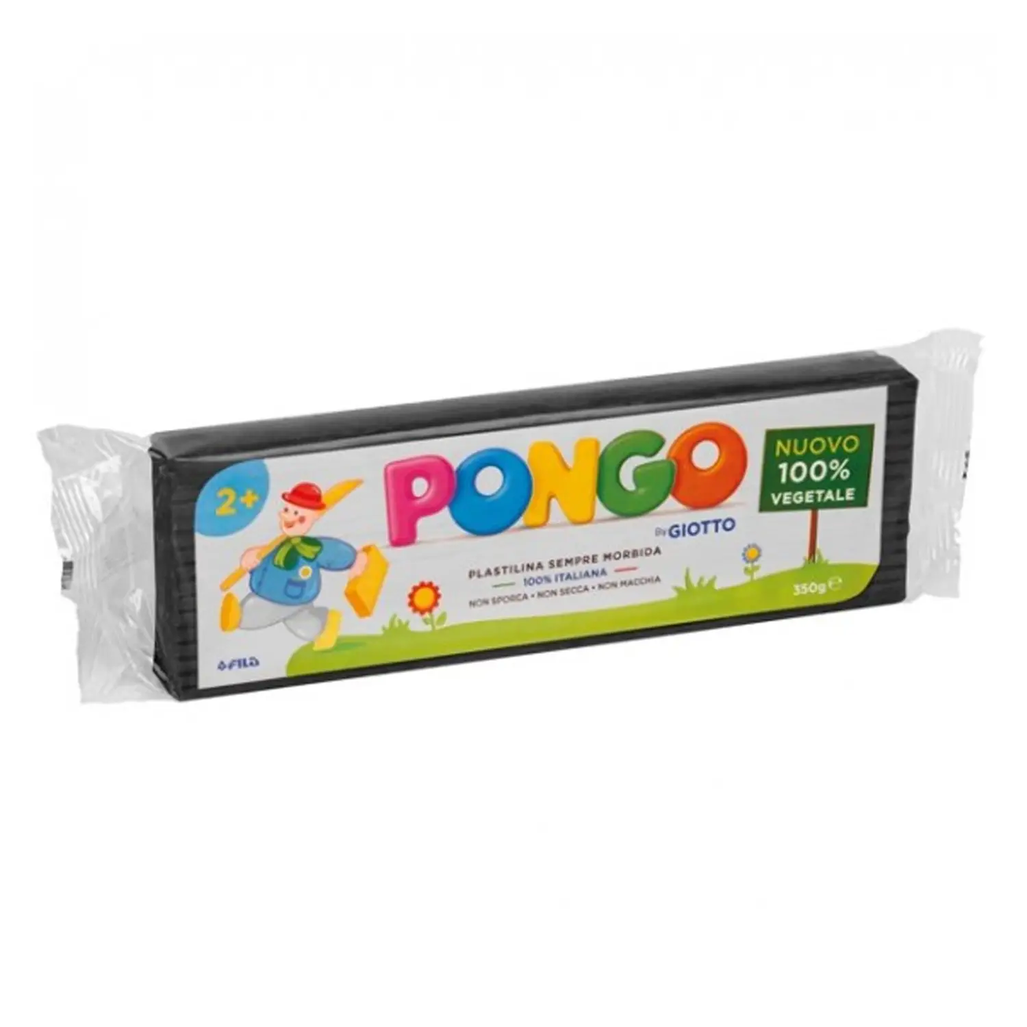 Plastilina Pongo By Giotto – Panetto 350 g Nero | 100% Vegetale e Sicura - Paste per modellare
