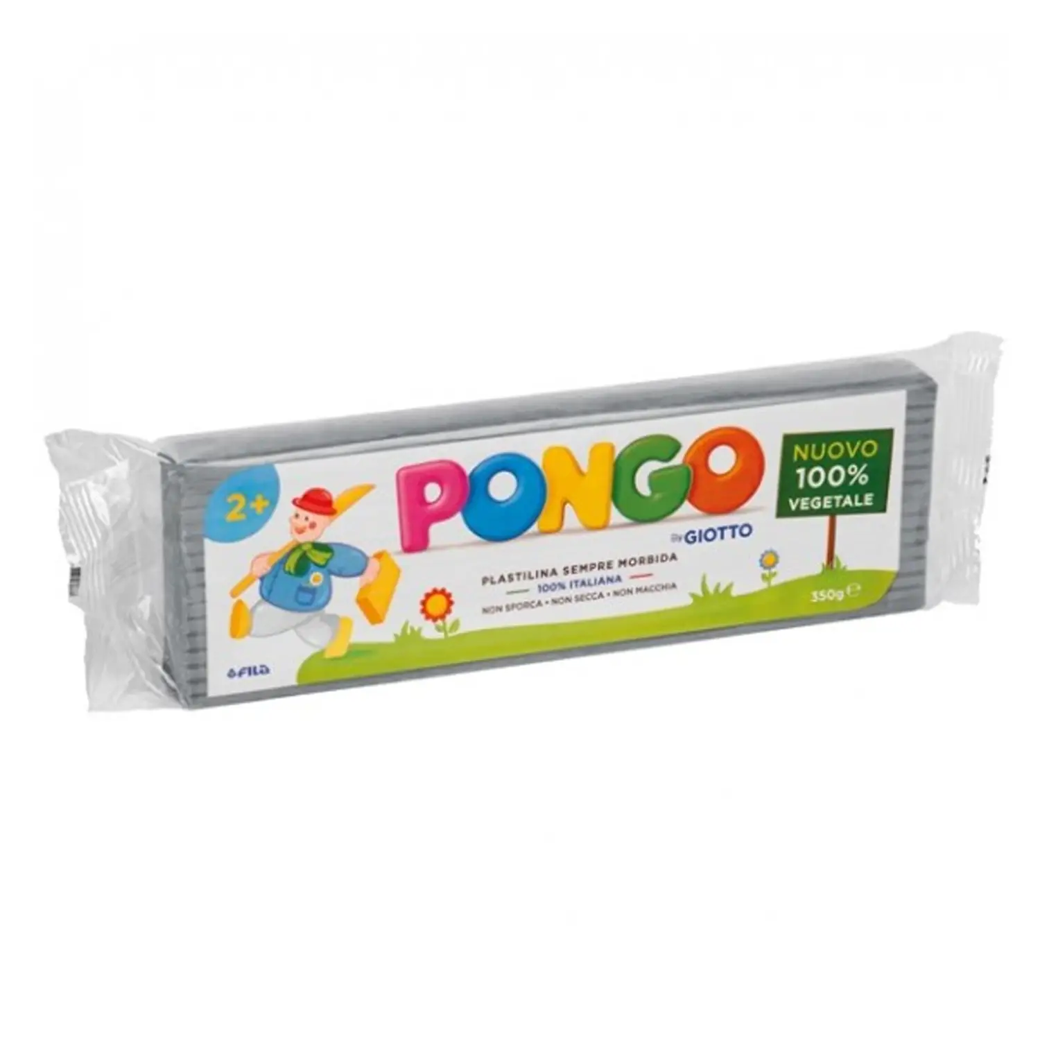 Plastilina Pongo By Giotto – Panetto 350 g Argento | 100% Vegetale e Sicura - Paste per modellare