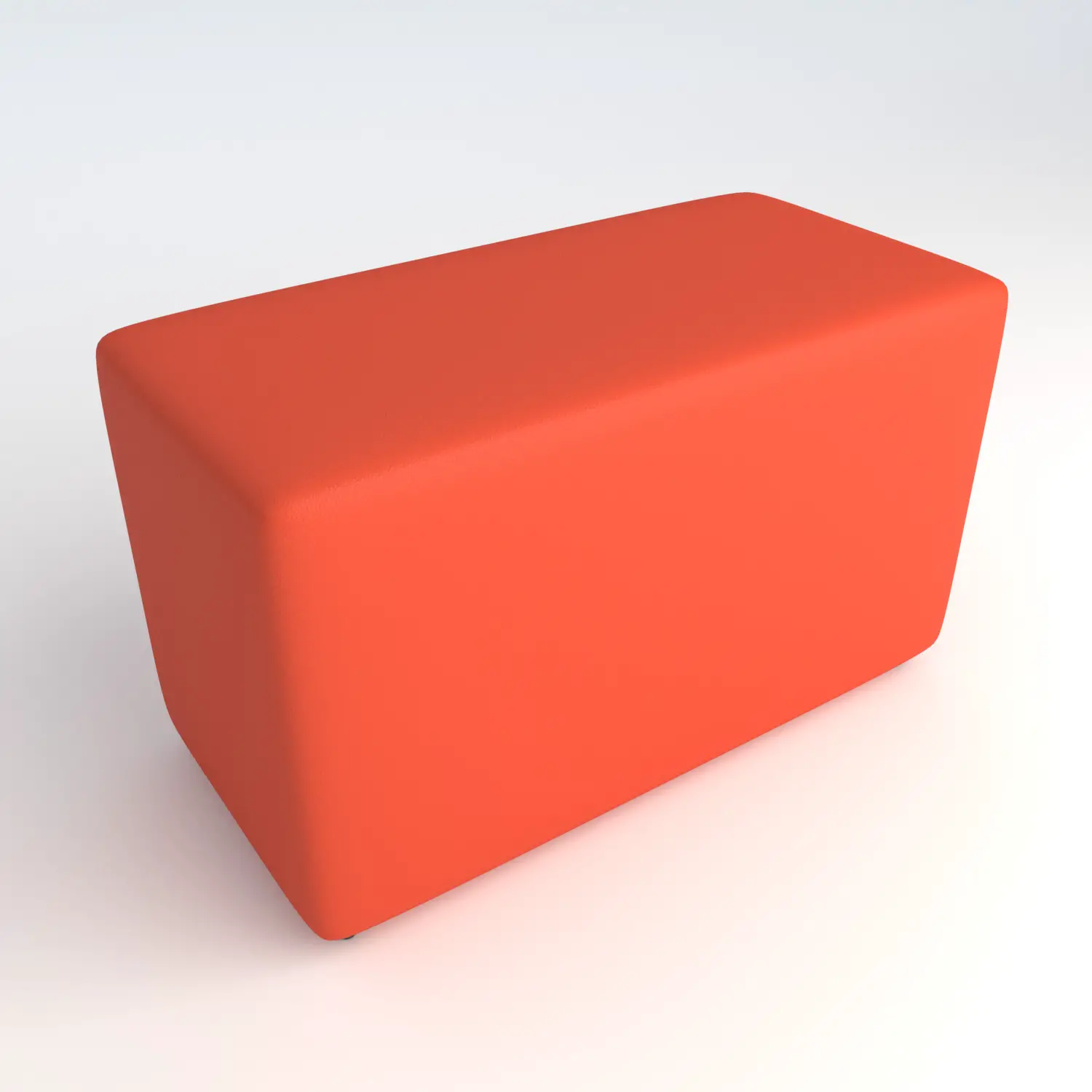 Pouf Ecopelle Ignifugo 2 Posti H 46 Arancio Per Un Ambiente Scolastico Innovativo - Salottini e arredi morbidi