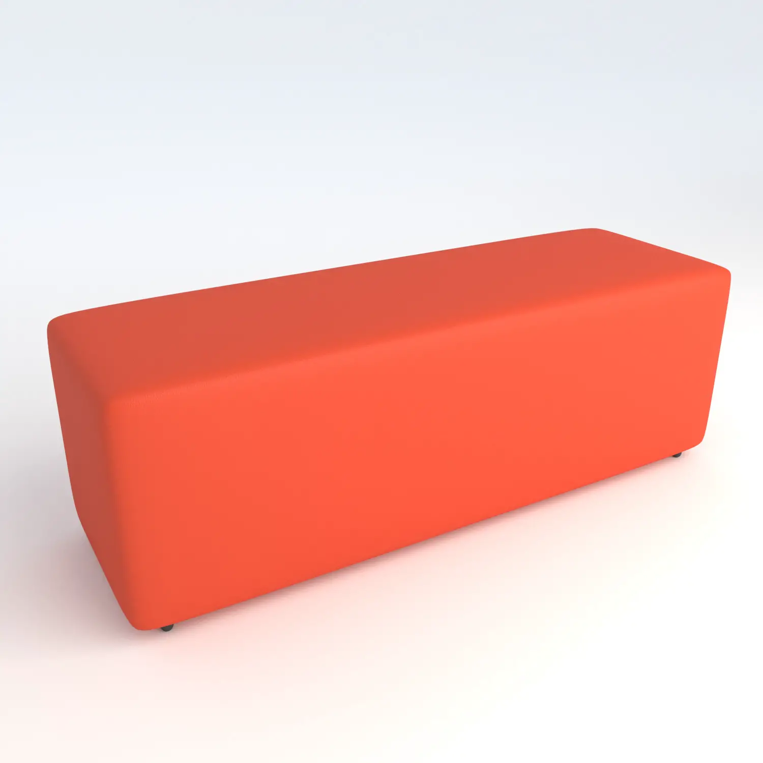 Pouf Ecopelle Ignifugo 3 Posti H 40 Arancio Per Un Ambiente Scolastico Innovativo - Salottini e arredi morbidi