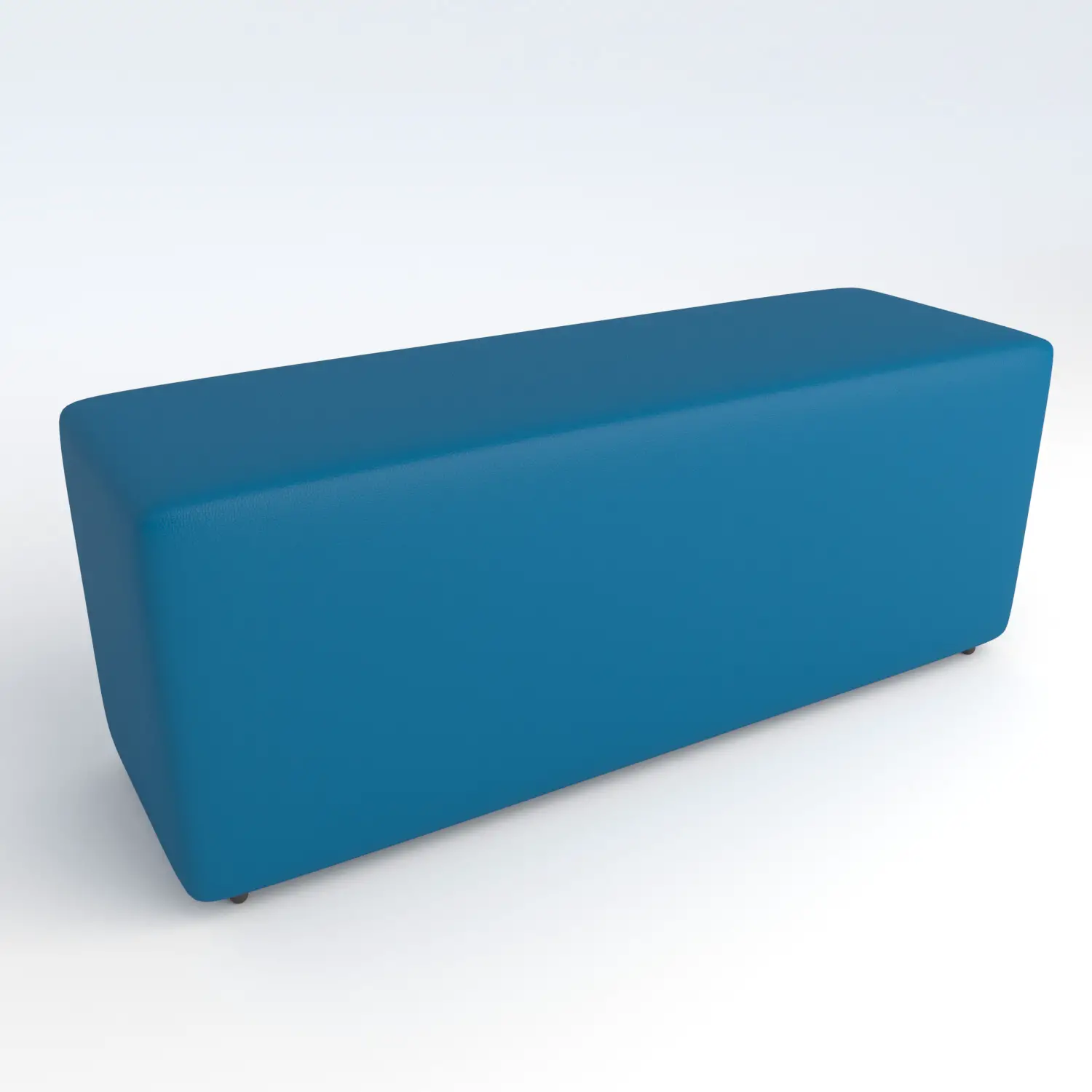 Pouf Ecopelle Ignifugo 3 Posti H 46 Azzurro Per Ambienti Scolastici Innovativi - Salottini e arredi morbidi