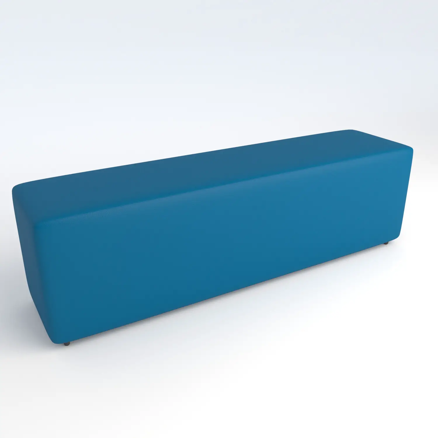 Pouf Ecopelle Ignifugo 4 Posti H 46 Azzurro Per Ambienti Scolastici Innovativi - Salottini e arredi morbidi