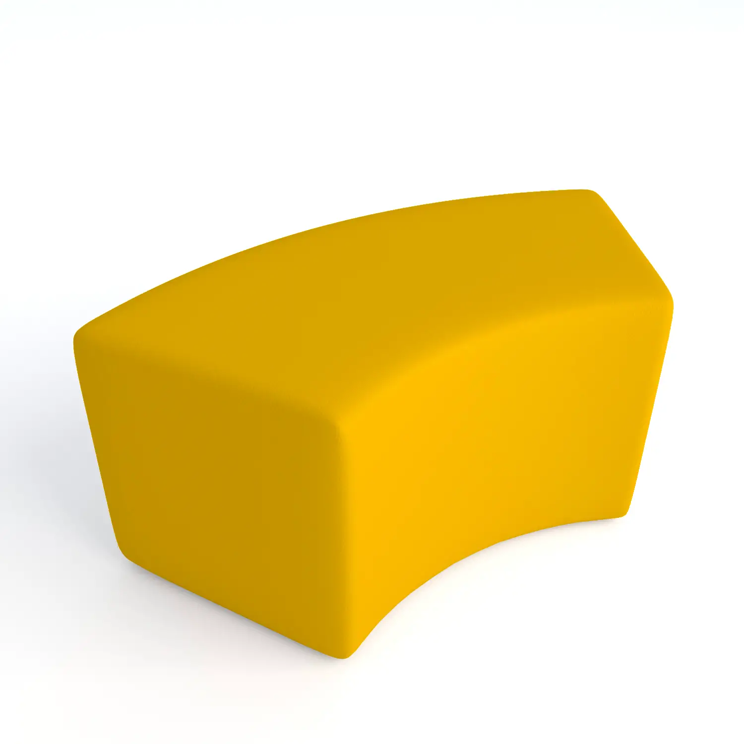 Pouf Ecopelle Ignifugo Curvo H 40 Giallo Per Ambienti Scolastici Innovativi - Salottini e arredi morbidi
