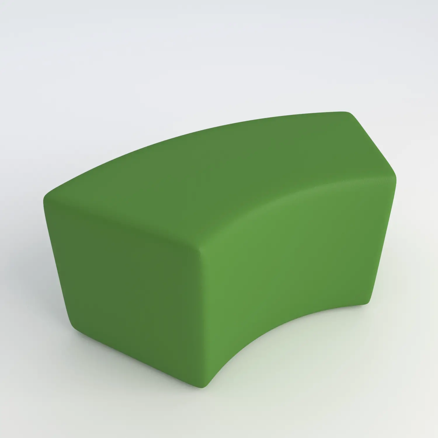 Pouf Ecopelle Ignifugo Curvo H 40 Verde Per Ambienti Scolastici Innovativi - Salottini e arredi morbidi