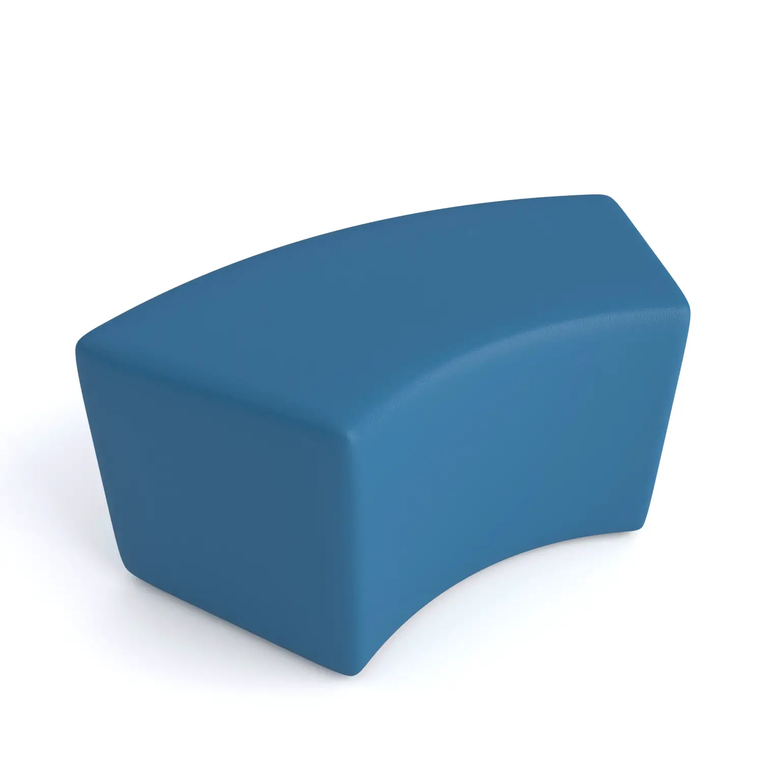 Pouf Ecopelle Ignifugo Curvo H 40 Azzurro Per Ambienti Scolastici Innovativi - Salottini e arredi morbidi