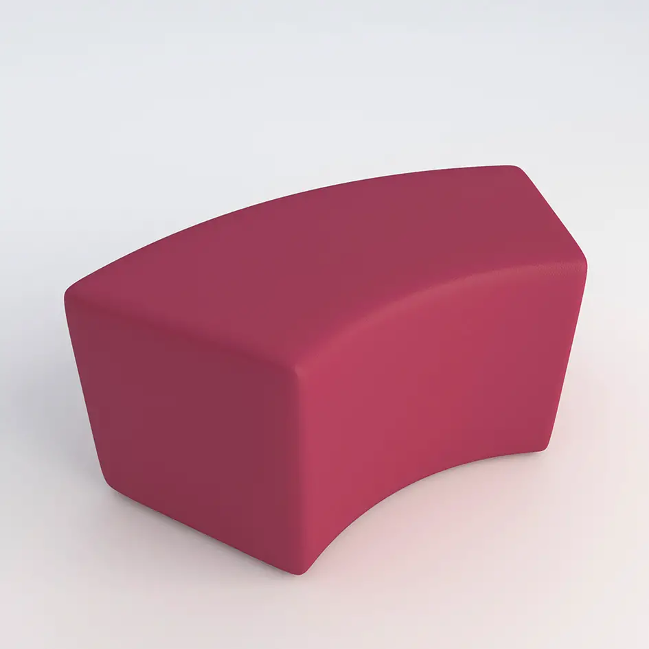 Pouf Ecopelle Ignifugo Curvo H 46 Fucsia Per Ambienti Scolastici Innovativi - Salottini e arredi morbidi
