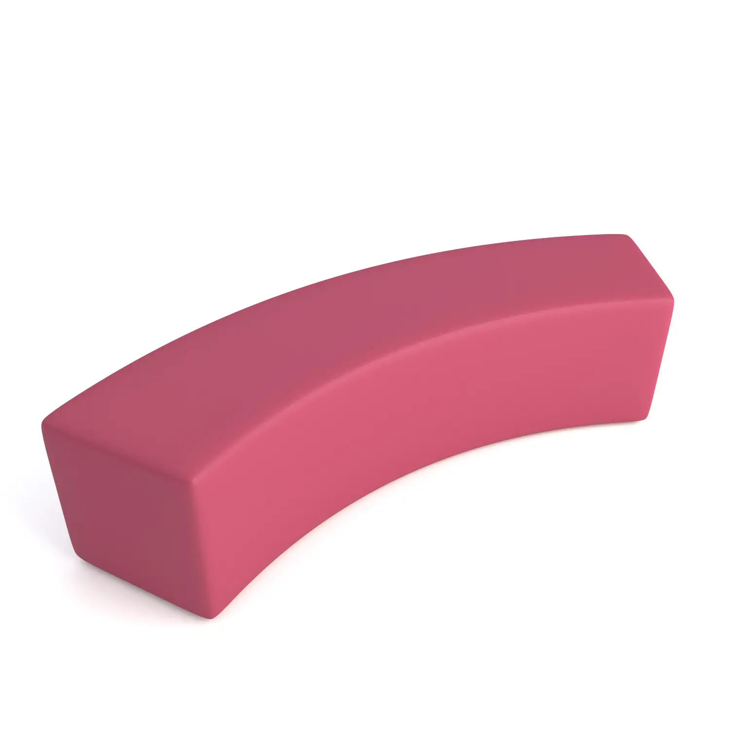 Pouf Ecopelle Ignifugo Curvo 2 Posti H 40 Fucsia Per Ambienti Scolastici Innovativi - Salottini e arredi morbidi
